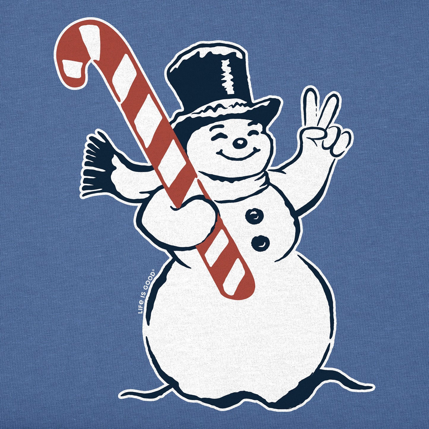 Men's Retro Peace Snowman Long Sleeve Crusher Tee