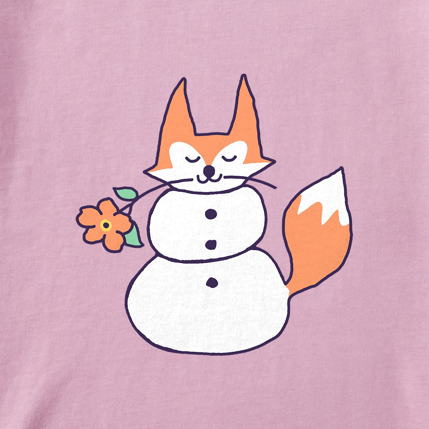 Kids Snowman Fox Short Sleeve Crusher Tee