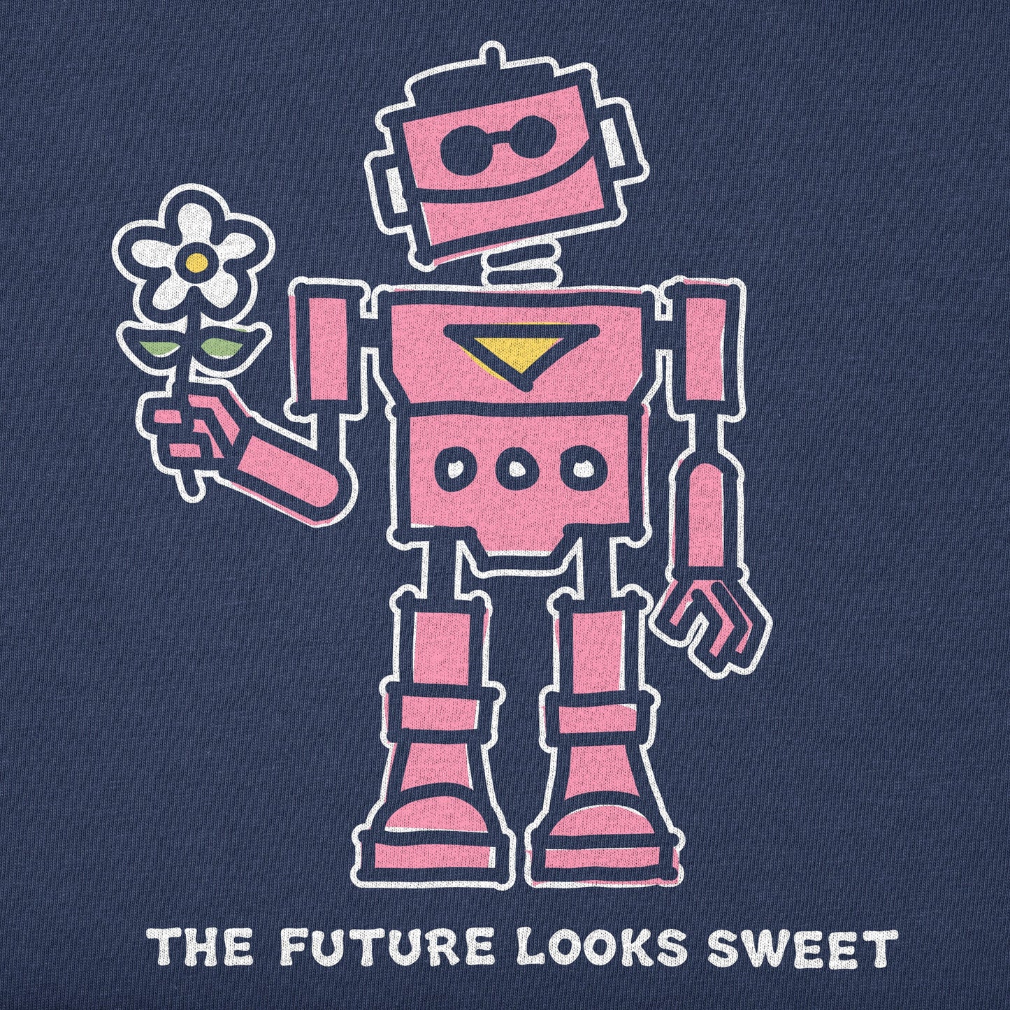 Kids Sweet Robot Long Sleeve Crusher Tee