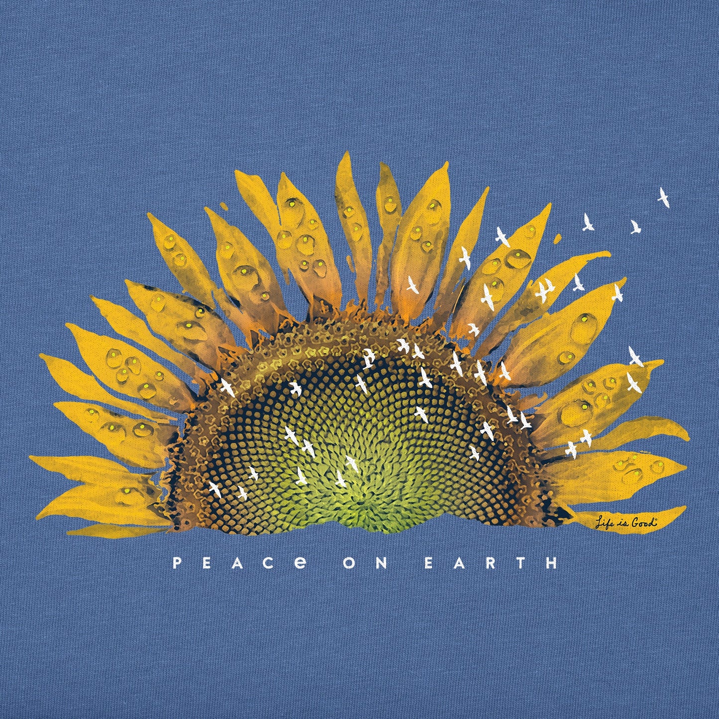 Women's Sunflower Dew Peace on Earth Long Sleeve Crusher Vee