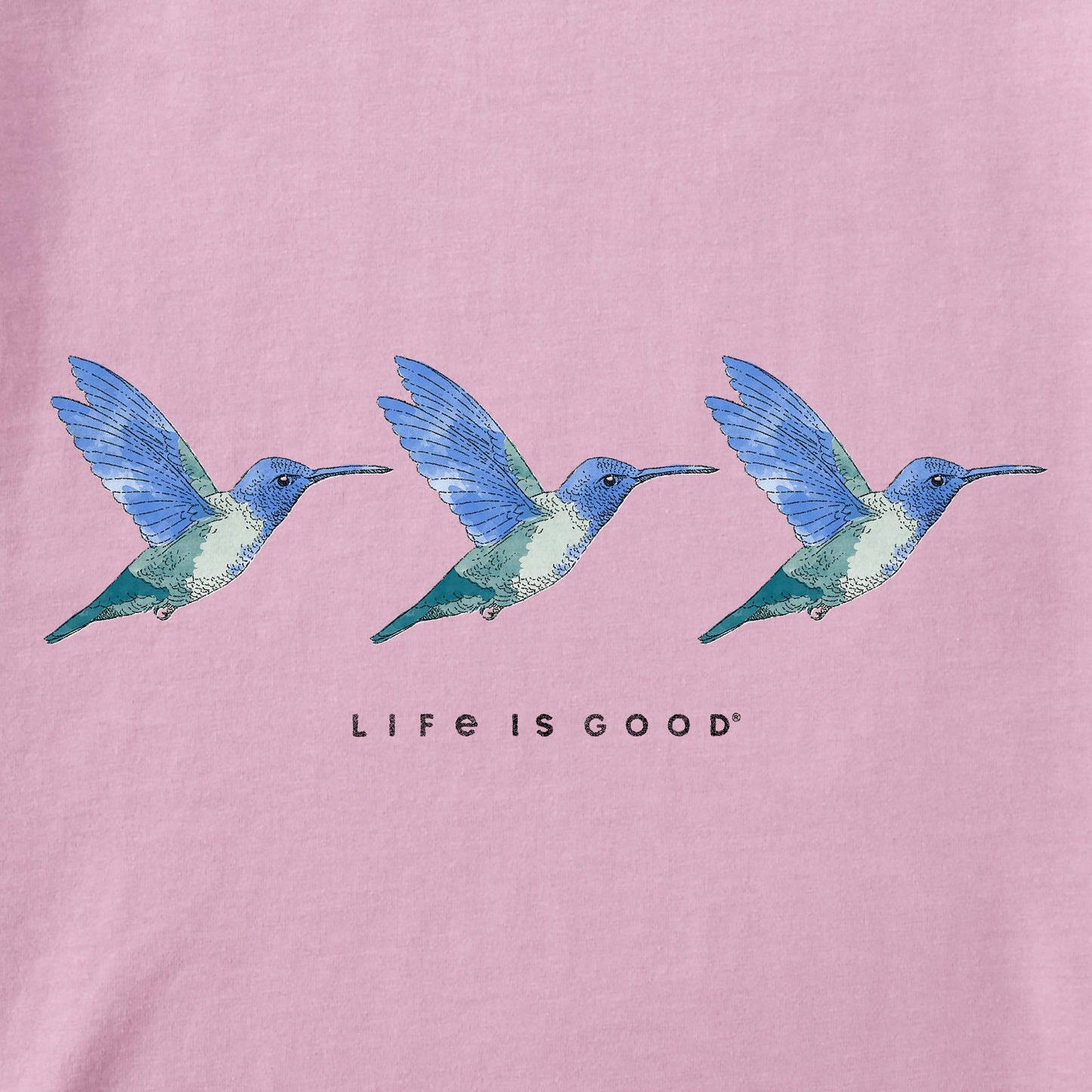 Women's Three Hummingbirds Long Sleeve Crusher Tee