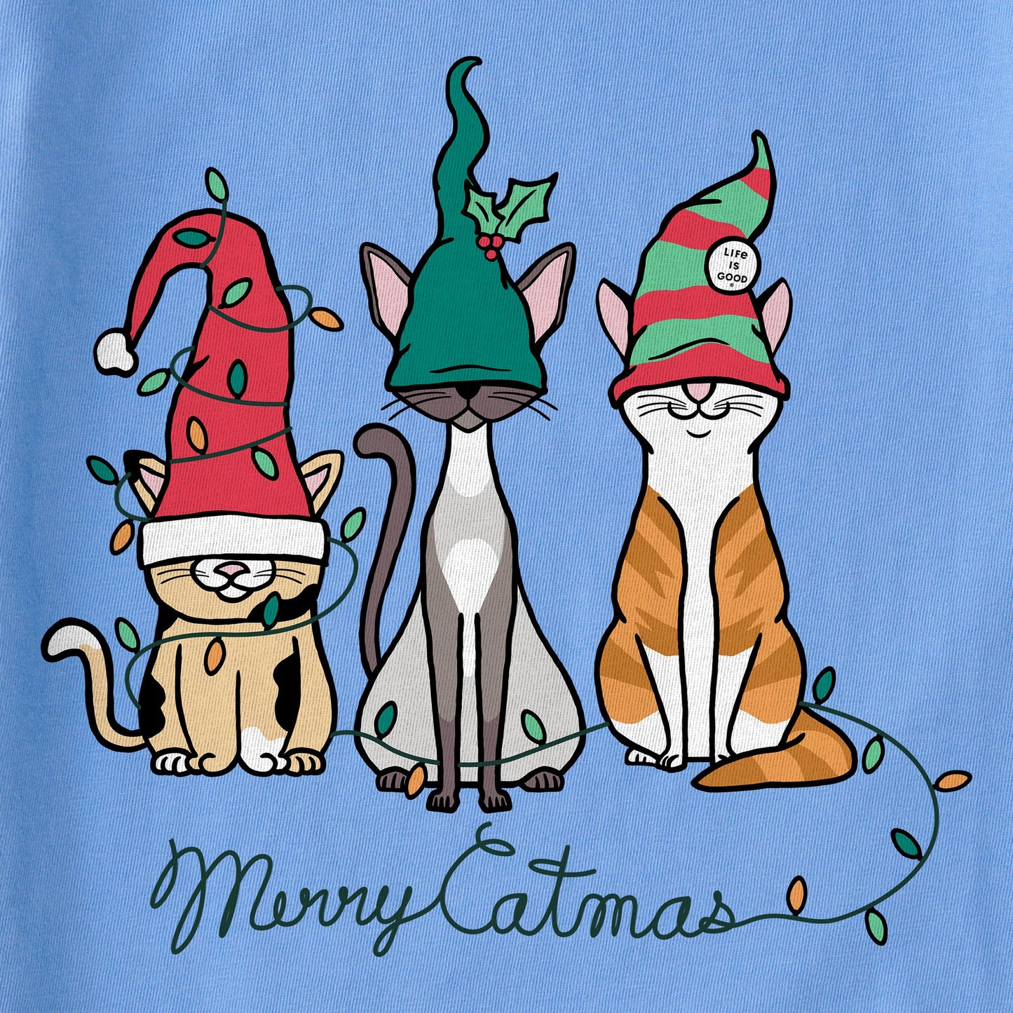 Women's Gnome Cats Long Sleeve Crusher Vee