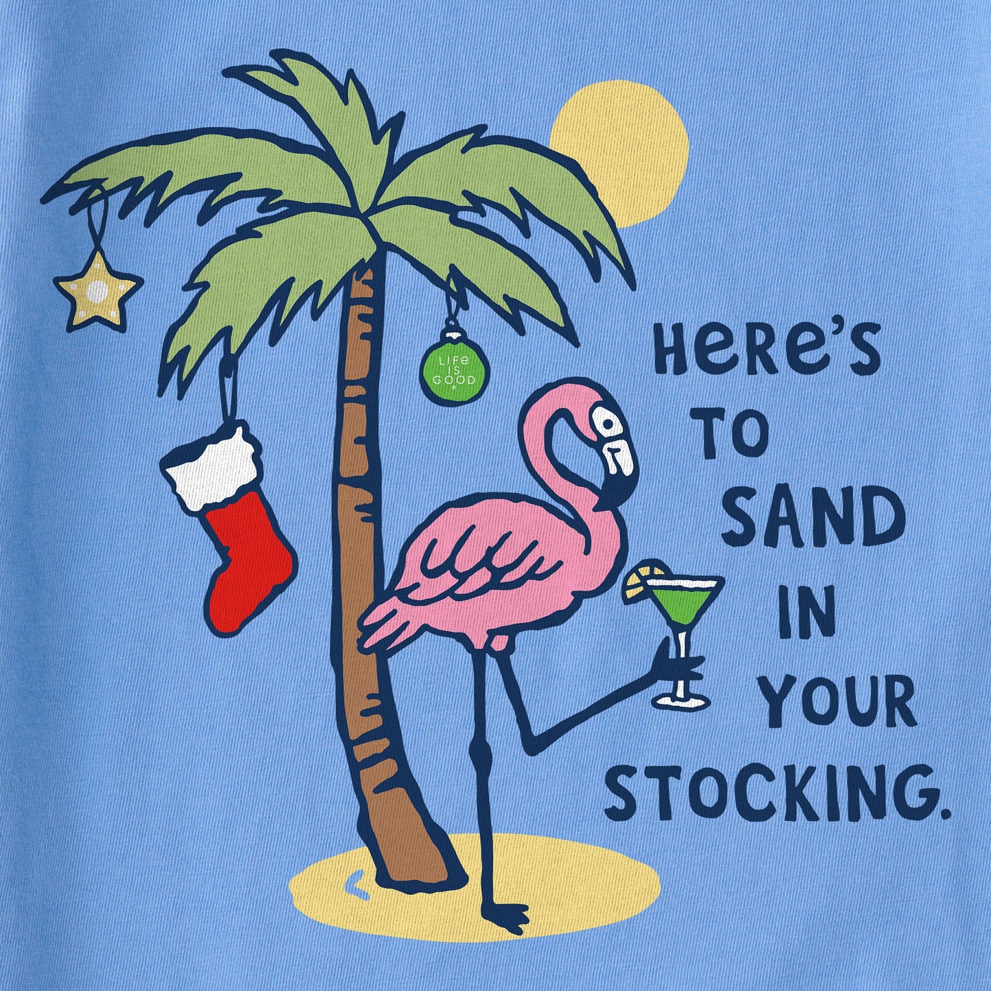 Women's Flamingo Sand in your Stocking Long Sleeve Crusher Vee