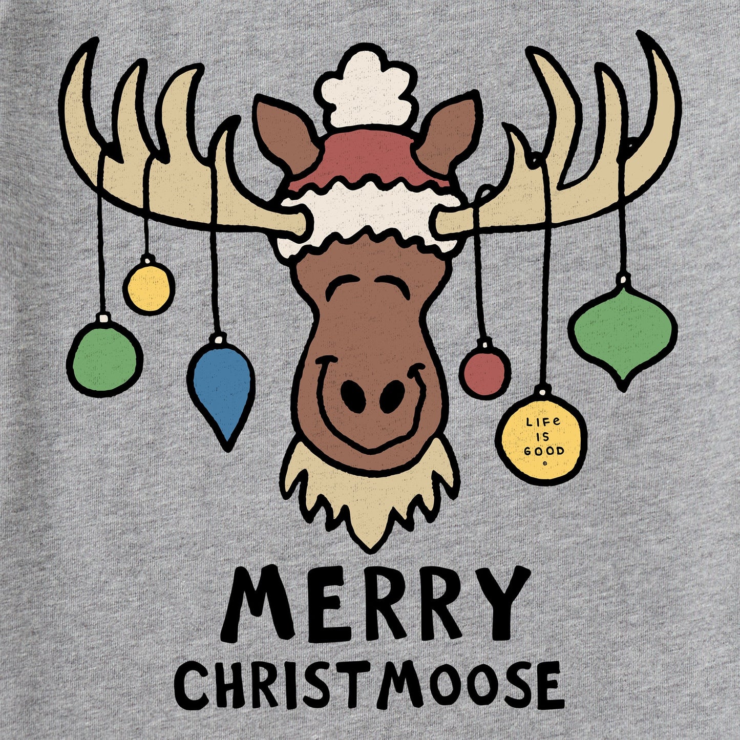 Men's Merry Christmoose Ornaments Vintage Short Sleeve Crusher Tee