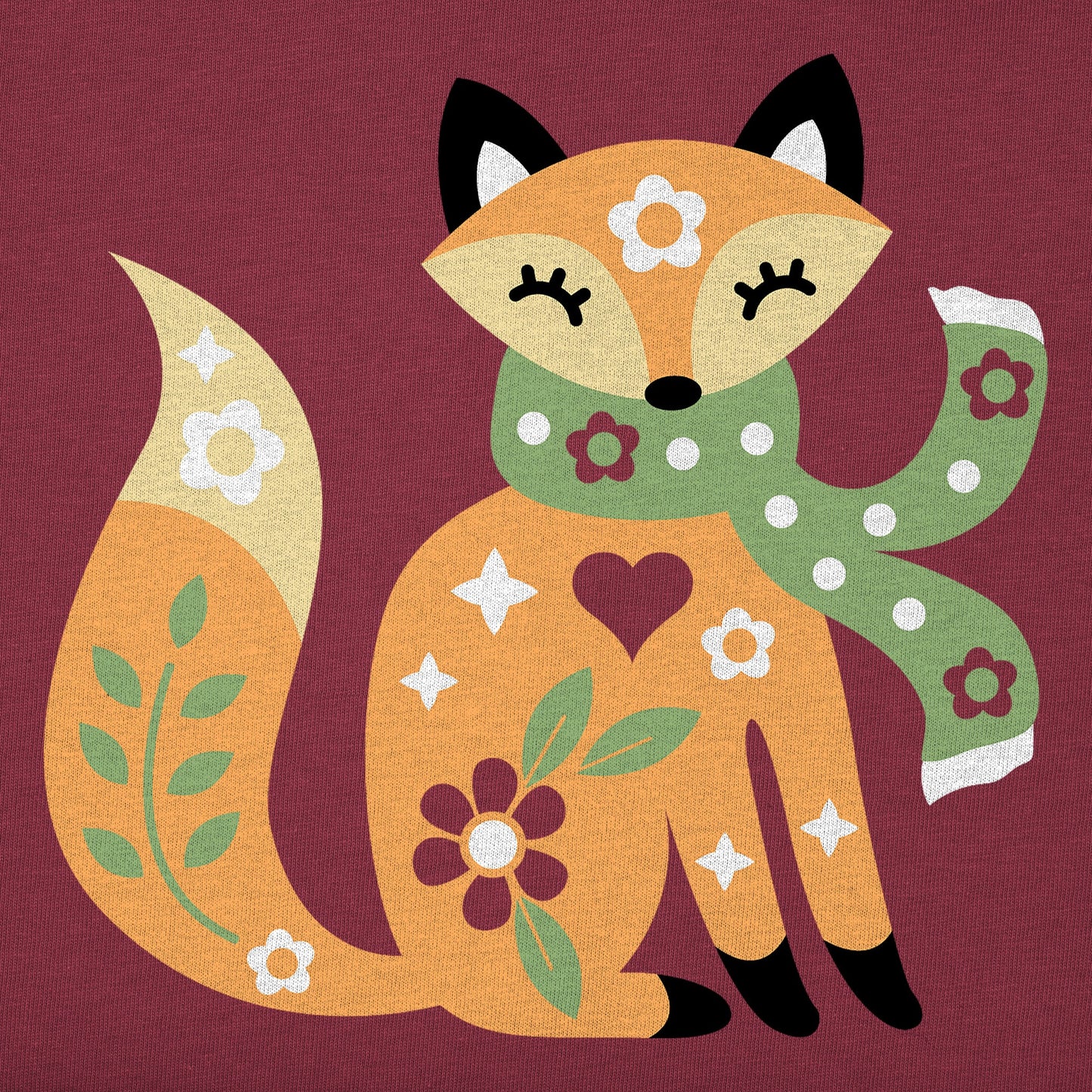 Kids Mini Winter Scarf Fox Long Sleeve Crusher Tee