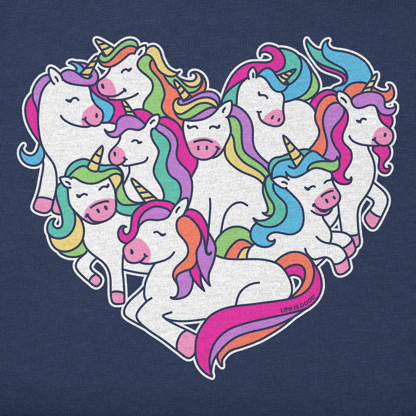 Kids Heart Of Unicorns Long Sleeve Crusher Tee