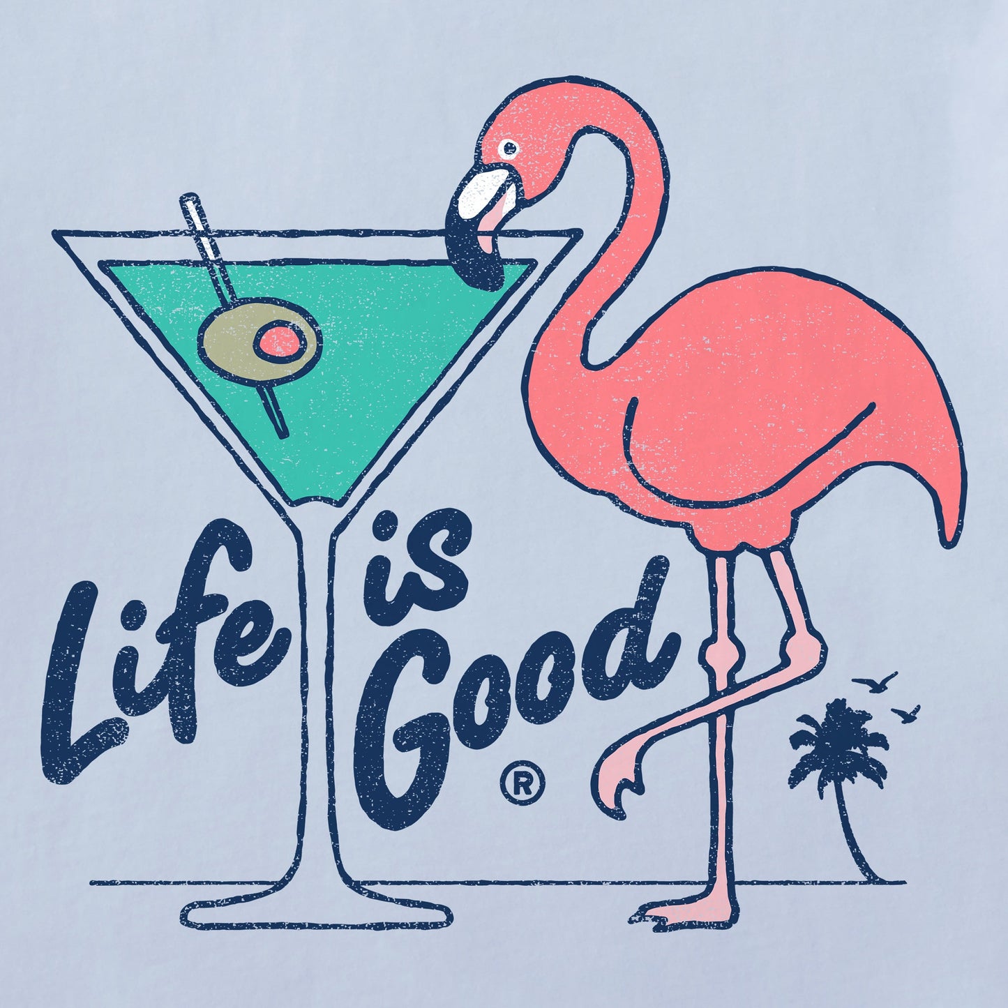 Women's Flamingo Martini Short Sleeve Crusher Tee