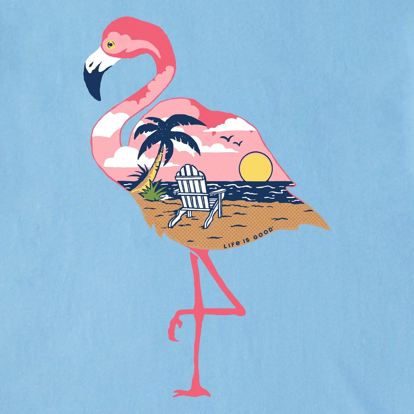 Men's Beachy Flamingo Short Sleeve Crusher-LITE Tee