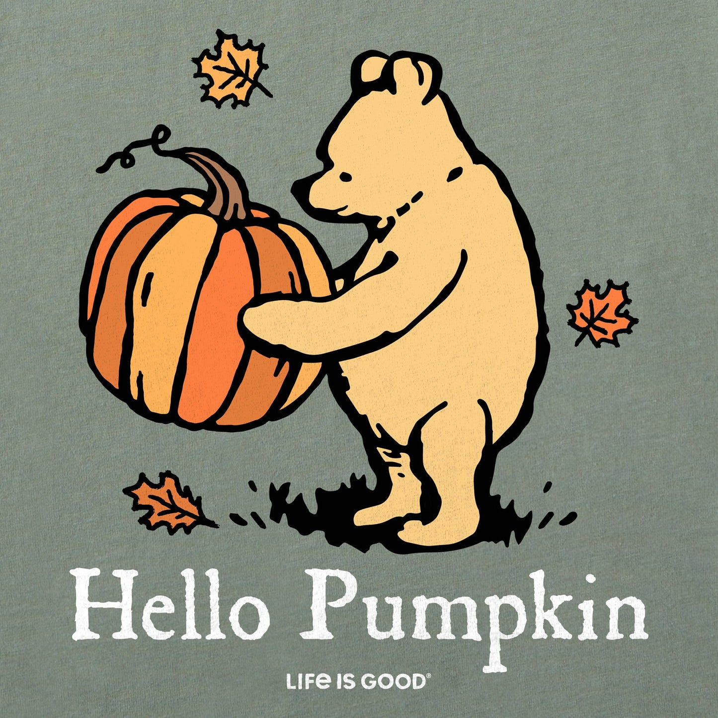 Men's Winnie Hello Pumpkin Long Sleeve Crusher Tee