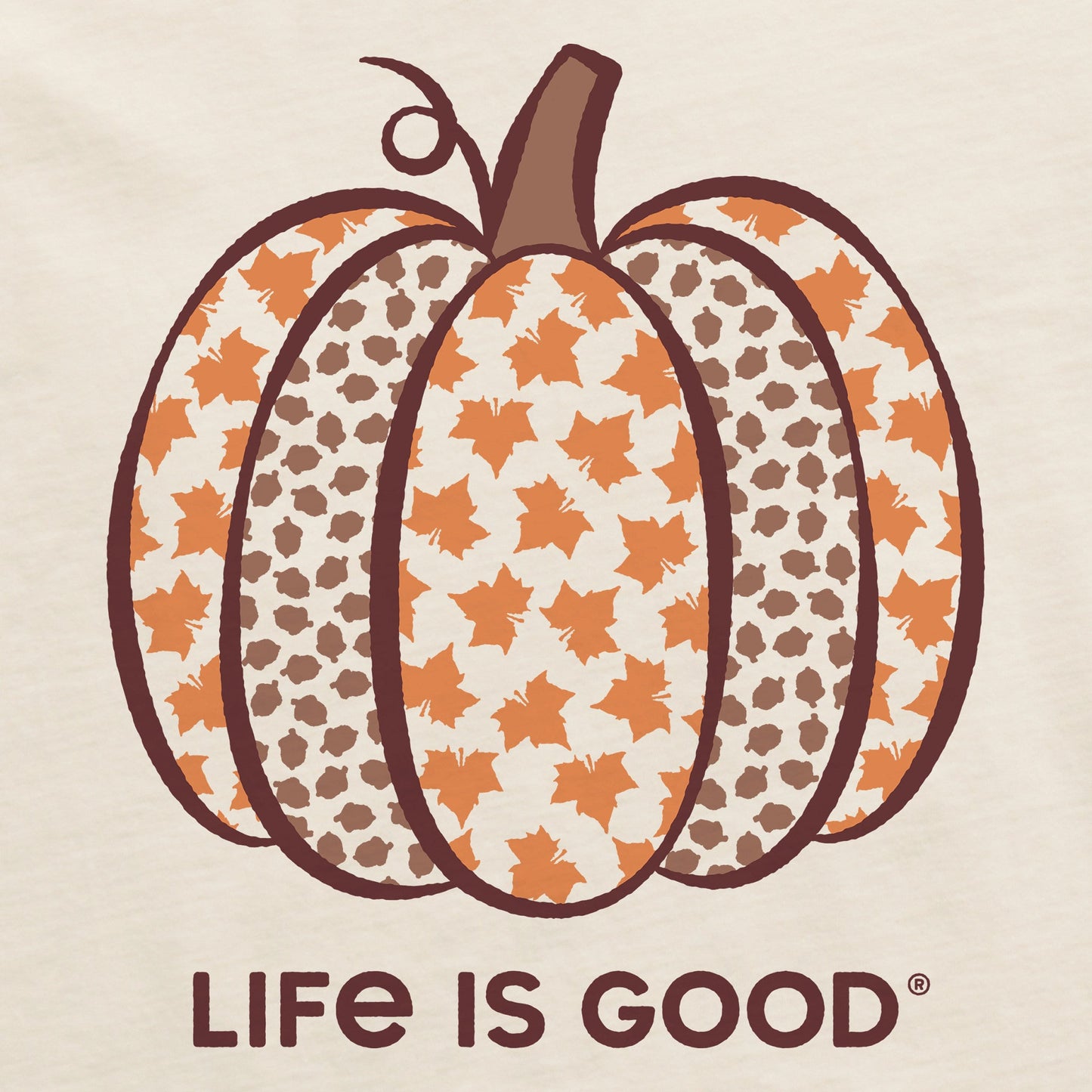 Women's Fall Pattern Pumpkin Long Sleeve Crusher Tee