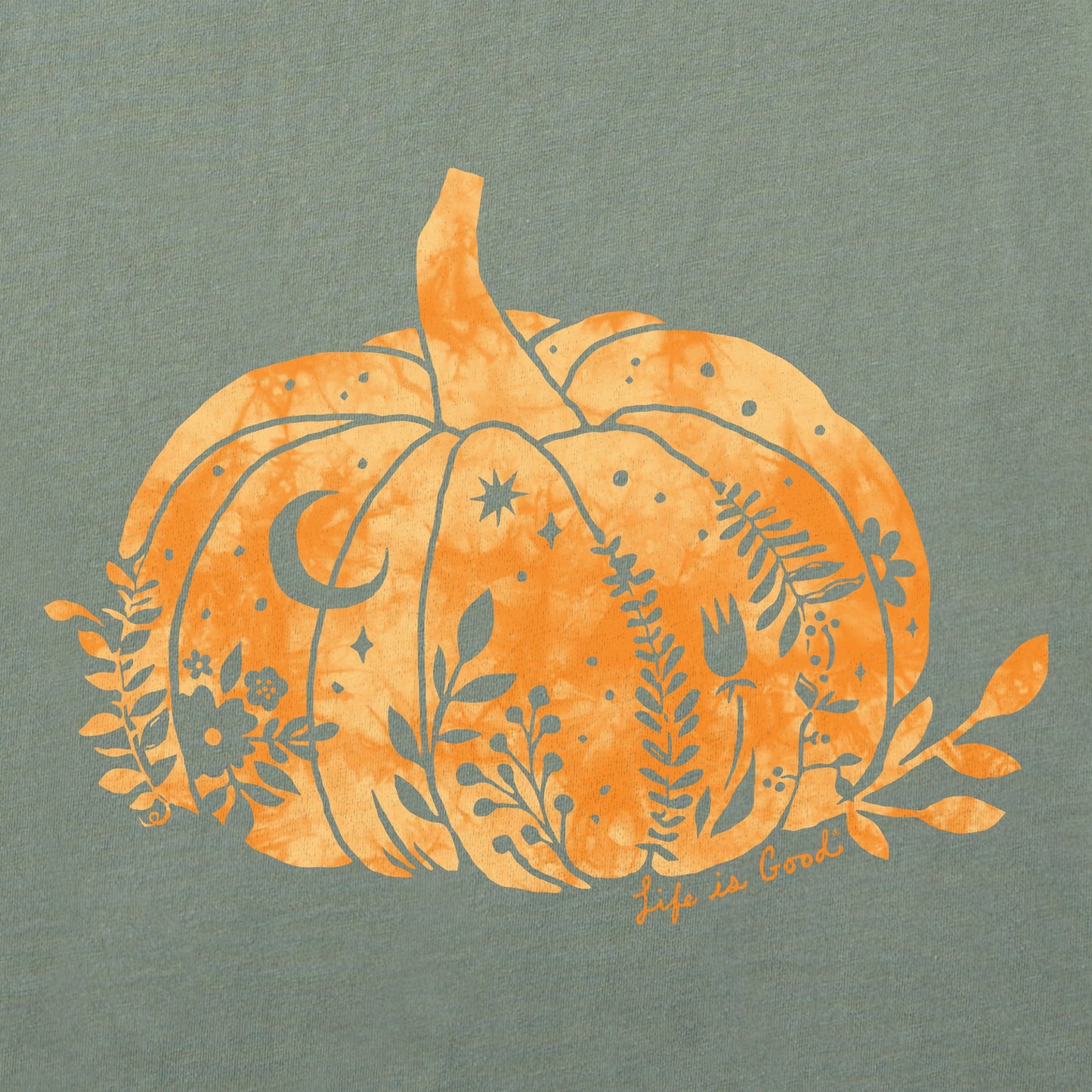 Women's Pumpkin Floral Long Sleeve Crusher Tee