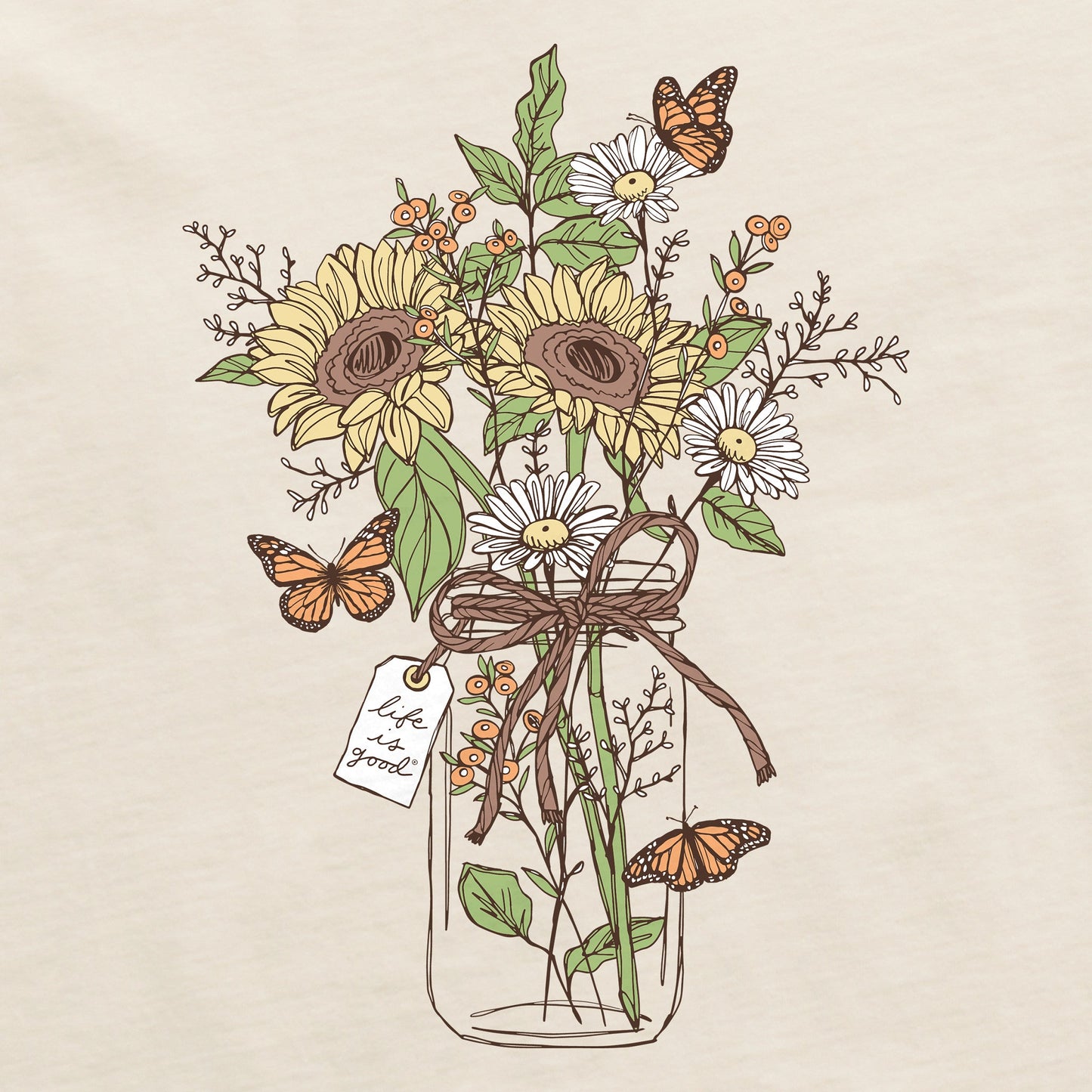 Women's Sunflower Monarch Jar Short Sleeve Crusher Tee
