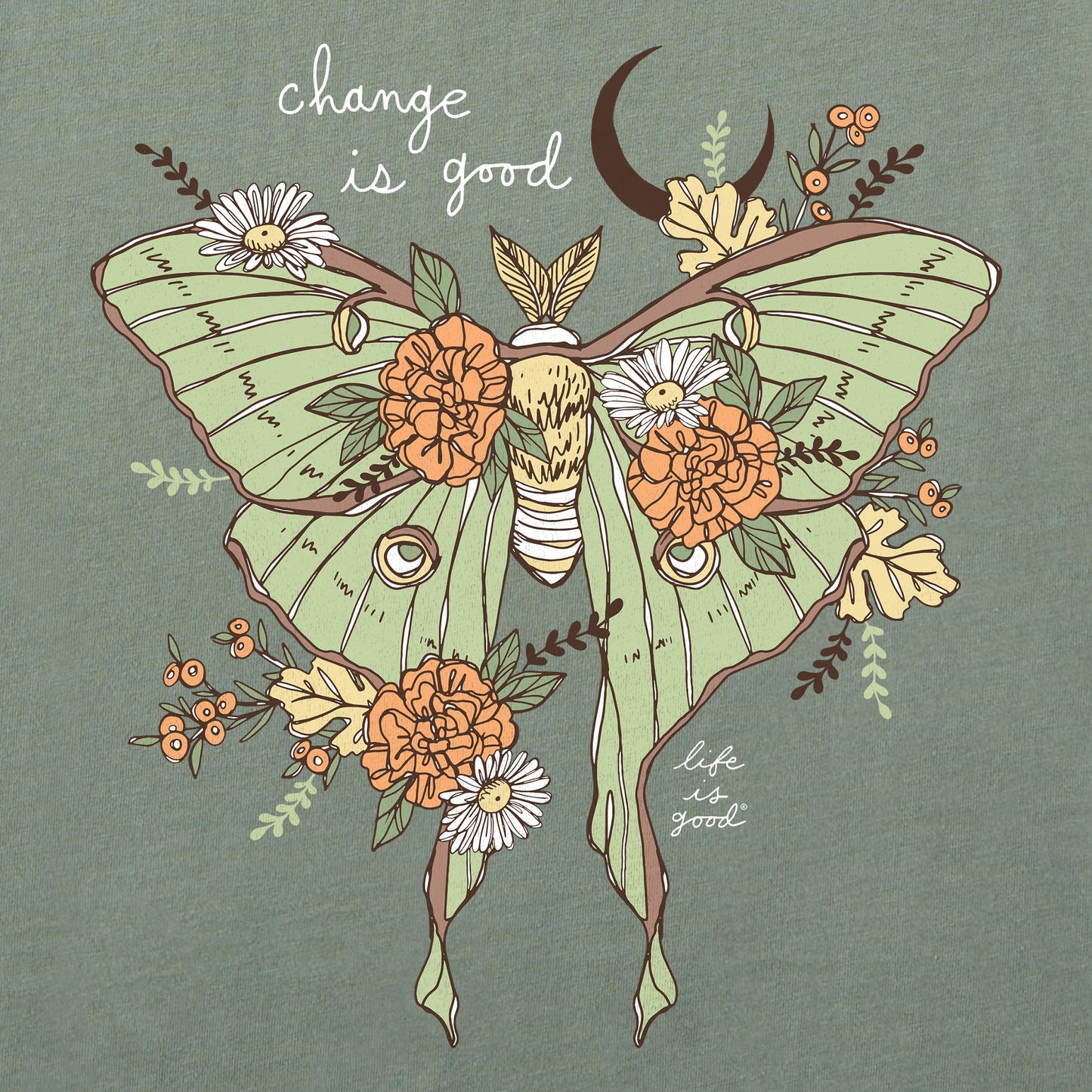 Women's Fall Luna Moth Short Sleeve Crusher Tee