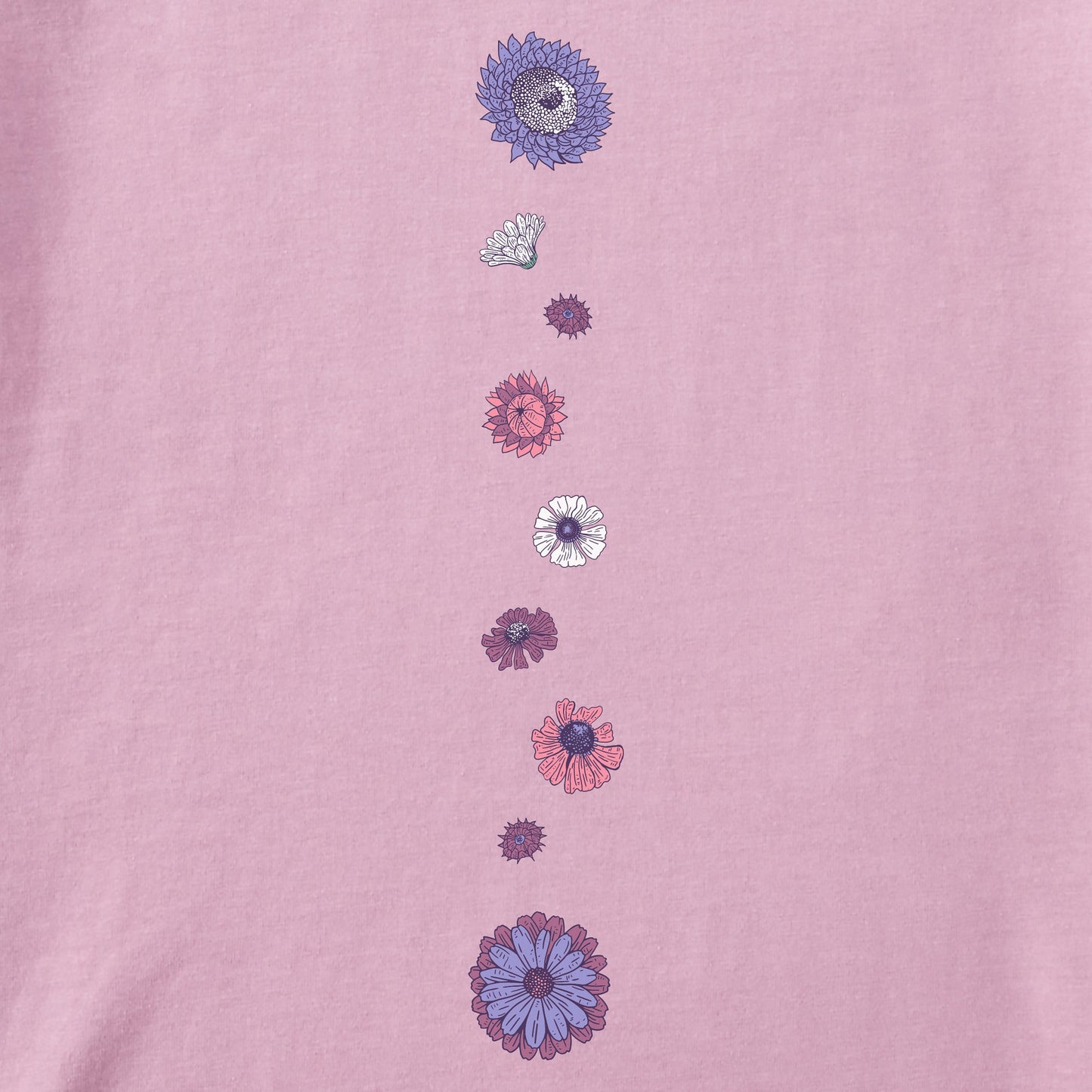 Women's Botanical Flowers Long Sleeve Crusher Boxy Tee