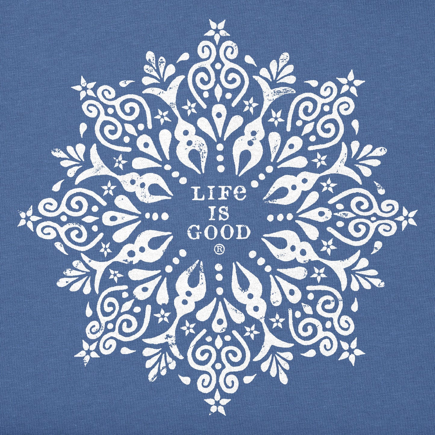 Women's Antique Snowflake Mandala Long Sleeve Crusher Vee