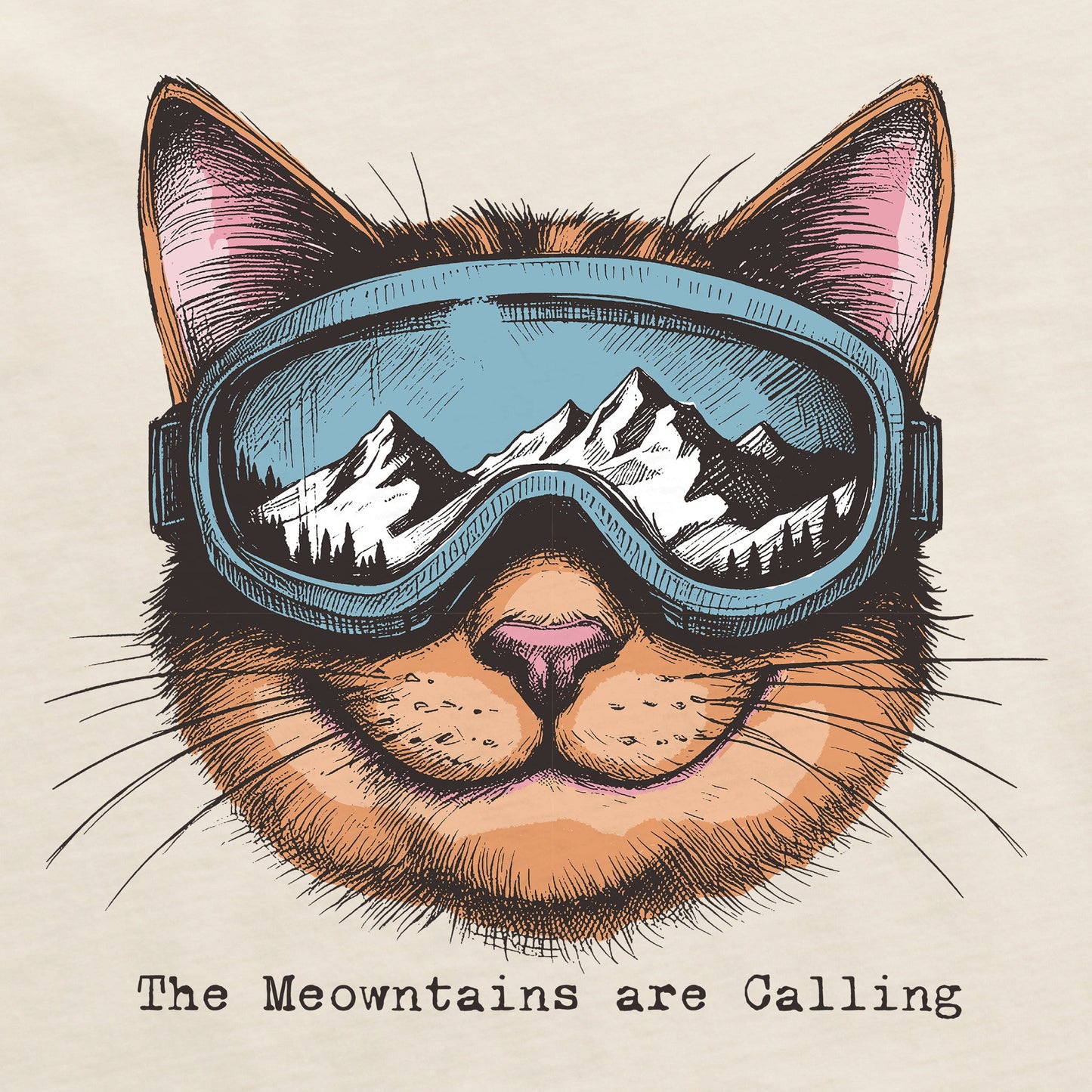 Men's The Meowntains are Calling Short Sleeve Crusher Tee