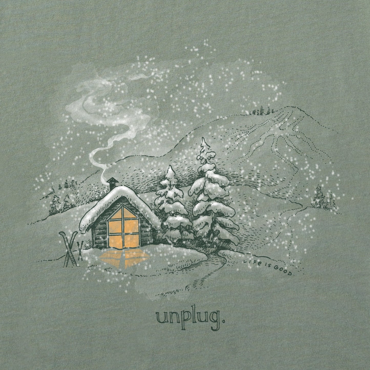 Men's Finline Unplug Ski Camp Short Sleeve Crusher Tee