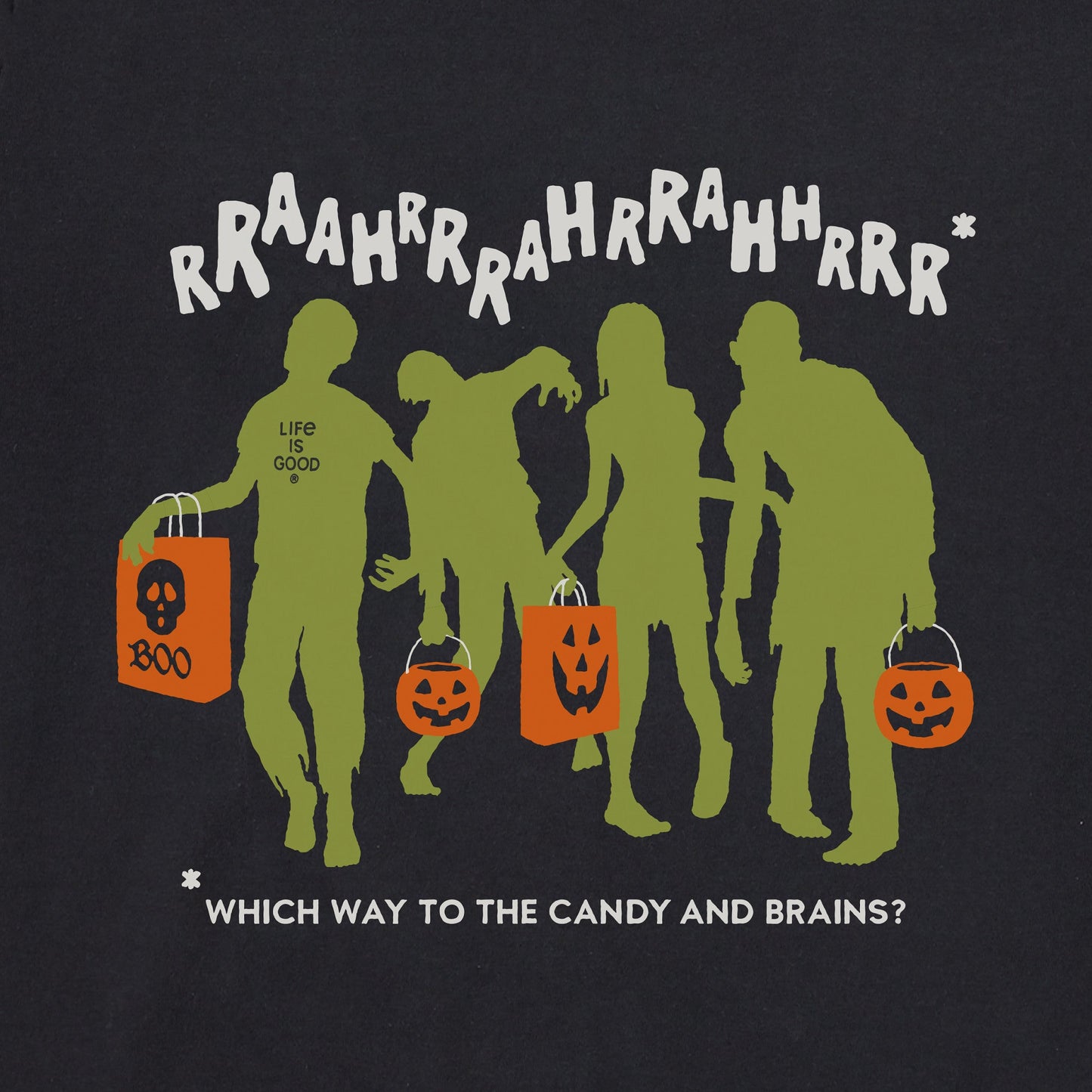 Women's Which Way Zombies Long Sleeve Crusher Boxy Tee