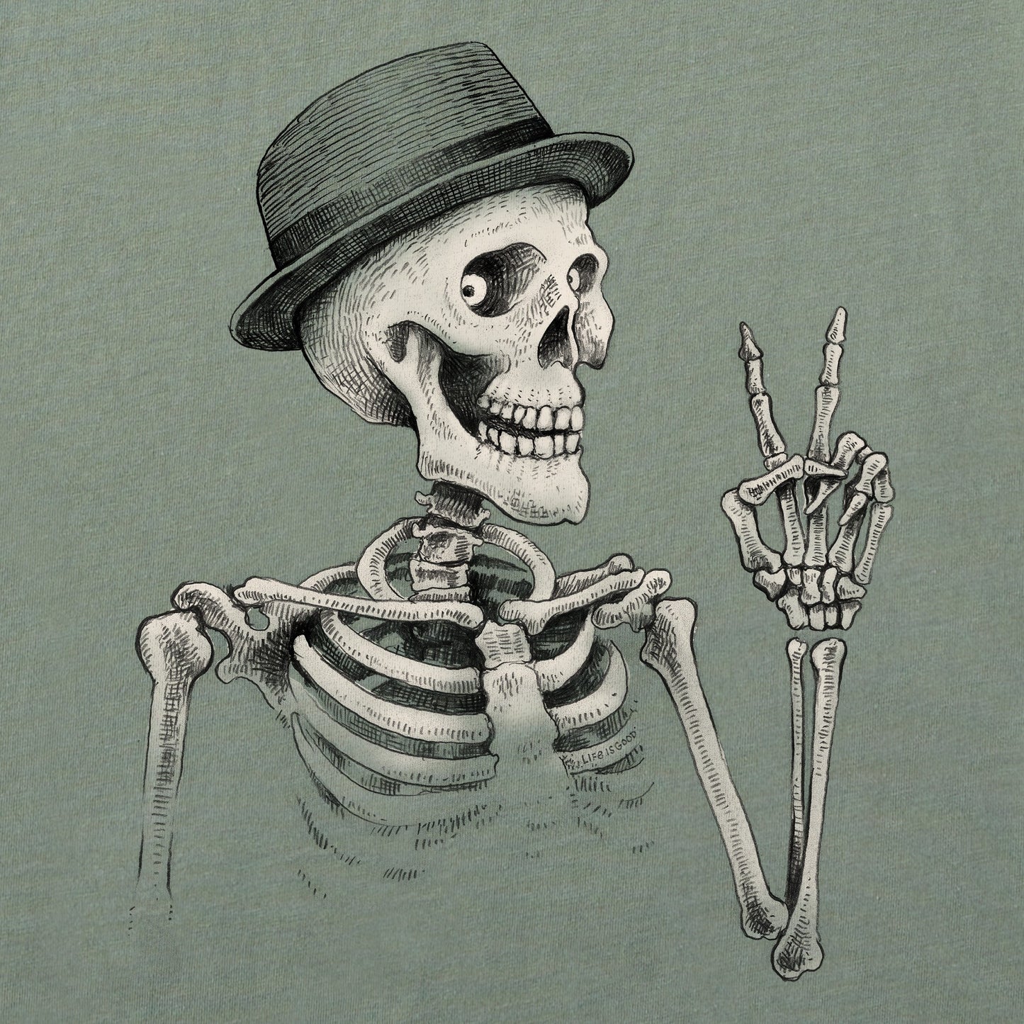 Men's Peaceful Bones Long Sleeve Crusher Tee