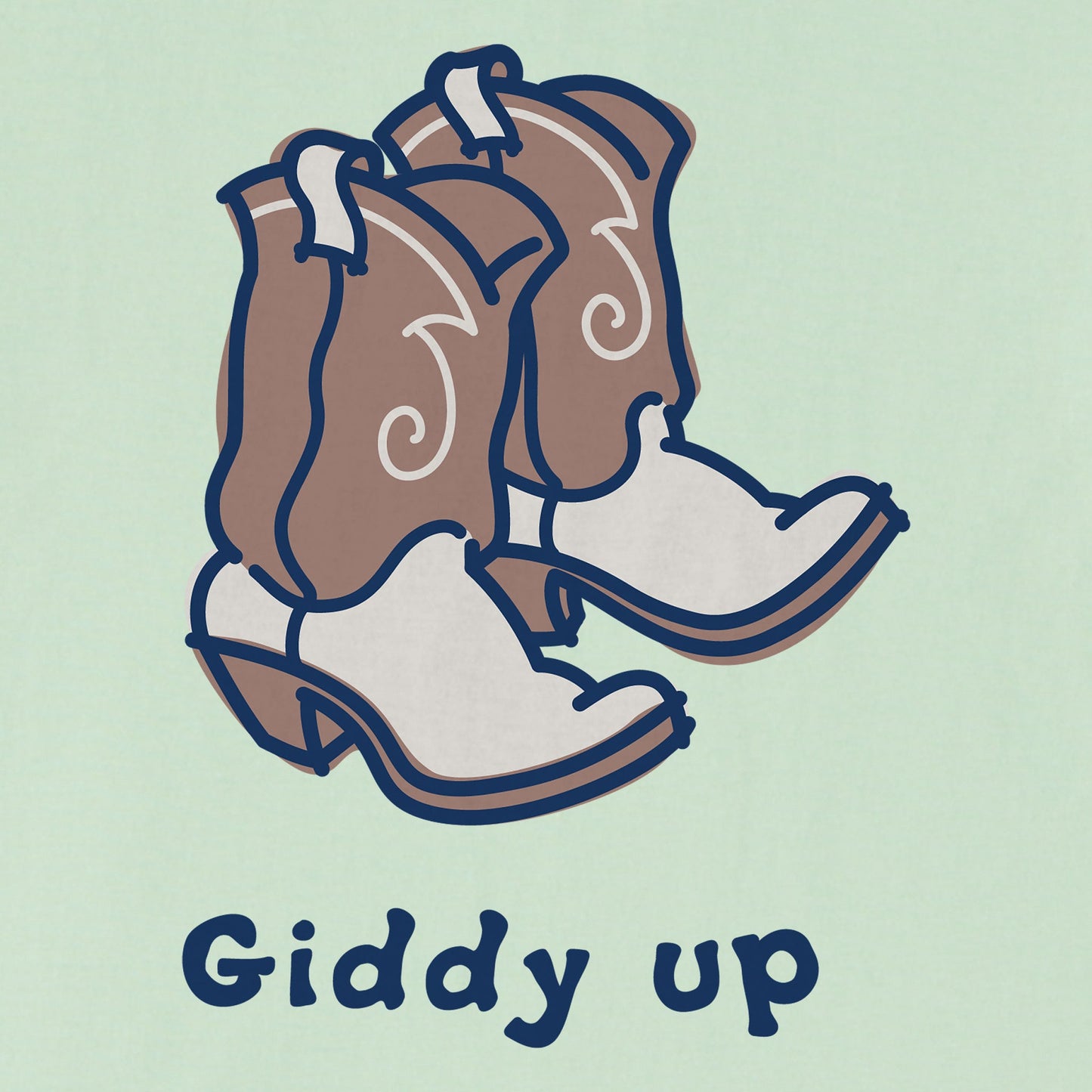 Women's Giddy Up Cowboy Boots Short Sleeve Crusher Boxy Tee