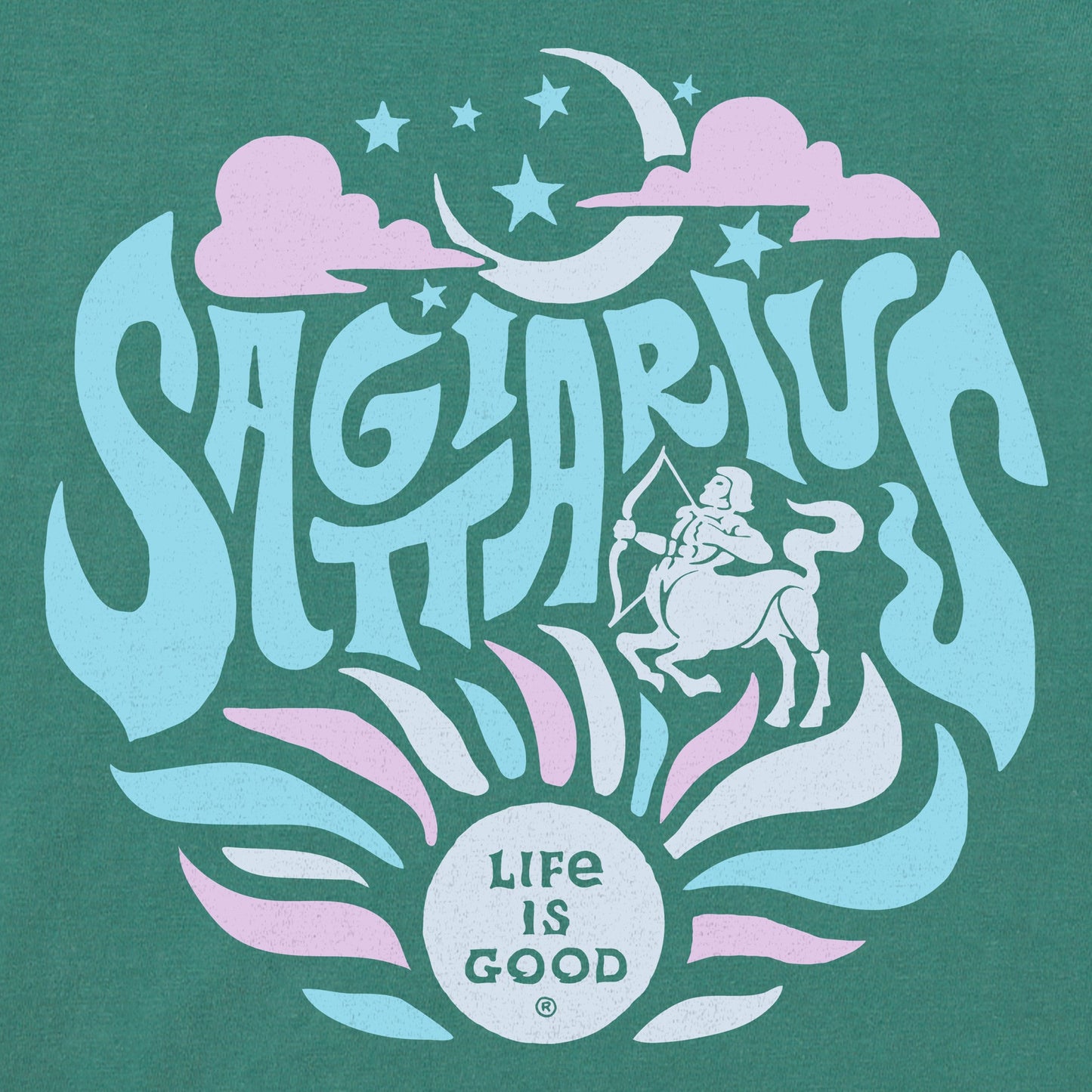 Women's Sagittarius Zodiac Vibes Short Sleeve Crusher Boxy Tee