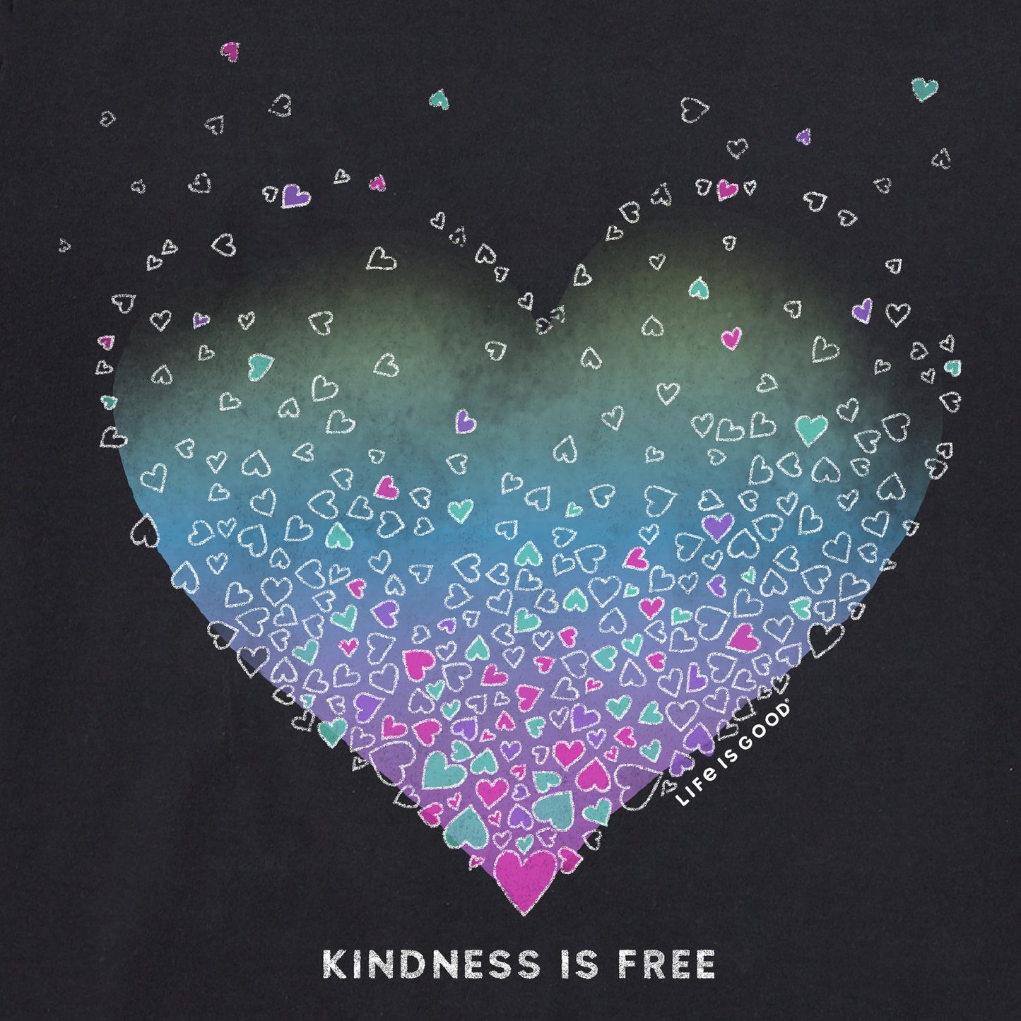 Women's Kindness is Free Evaporating Heart Simply True Crew