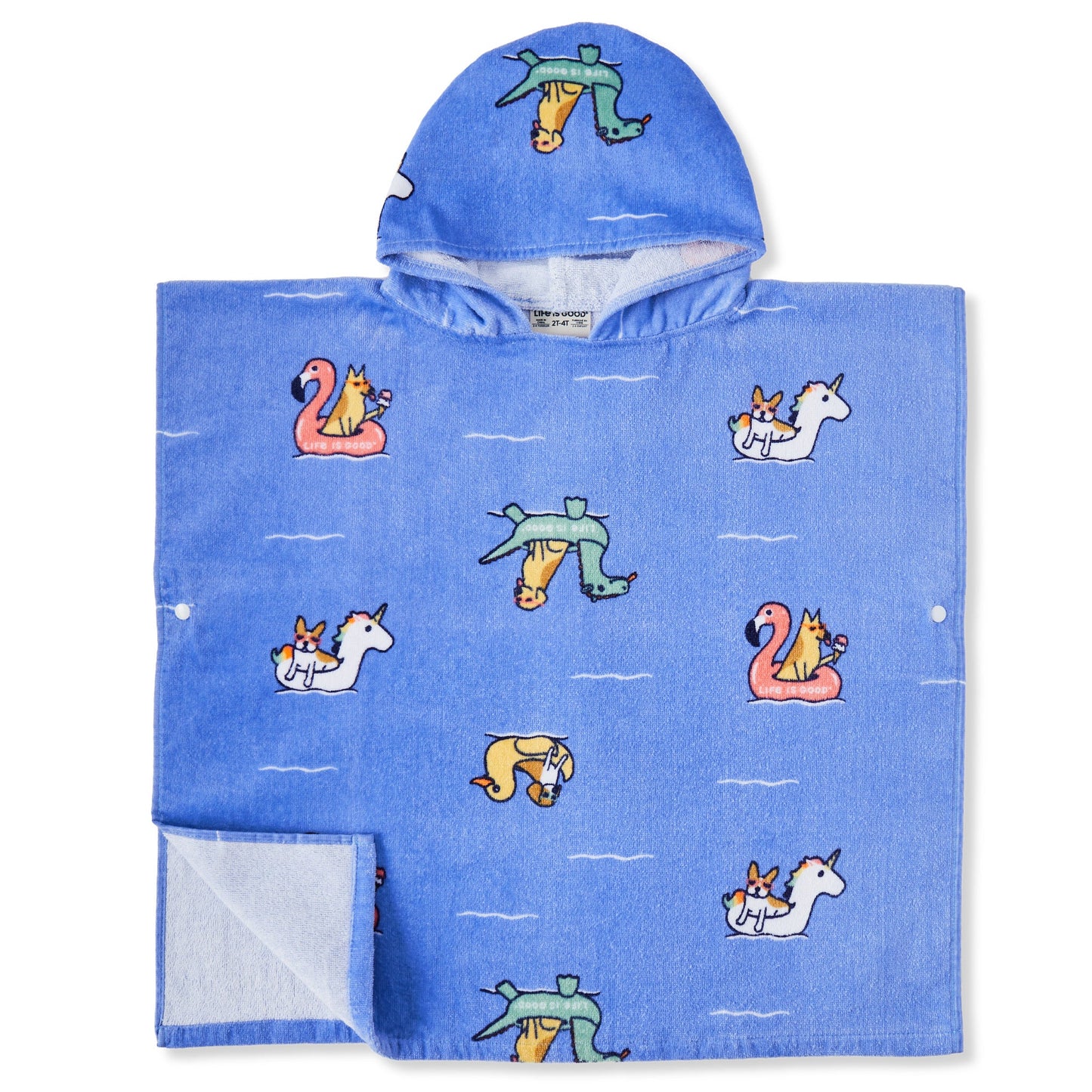 Kids Pool Party Pattern Fun in the Sun Poncho