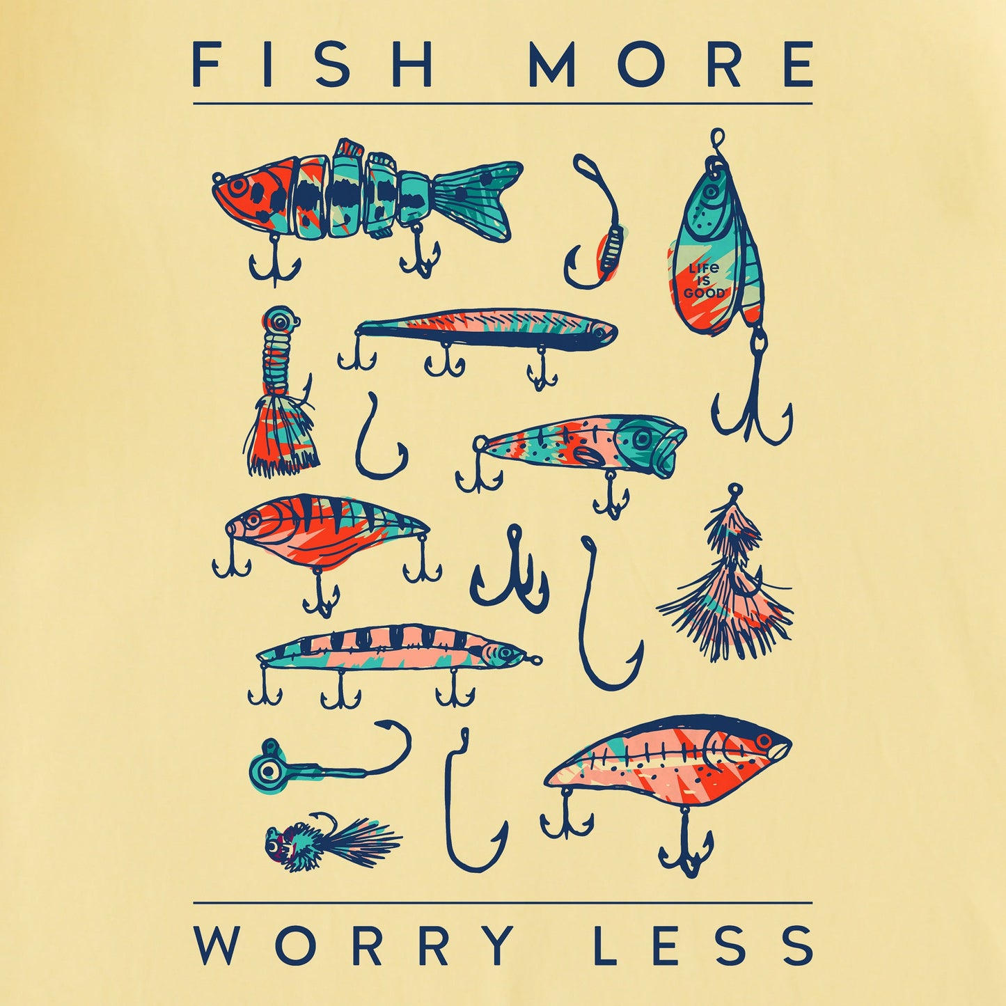 Men's Tie Dye Fish More Worry Less Short Sleeve Tee