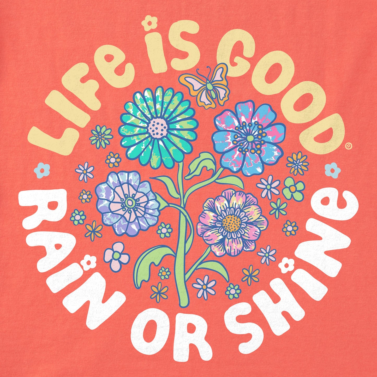 Women's Tie Dye Rain or Shine Trippy Short Sleeve Crusher Boxy Tee