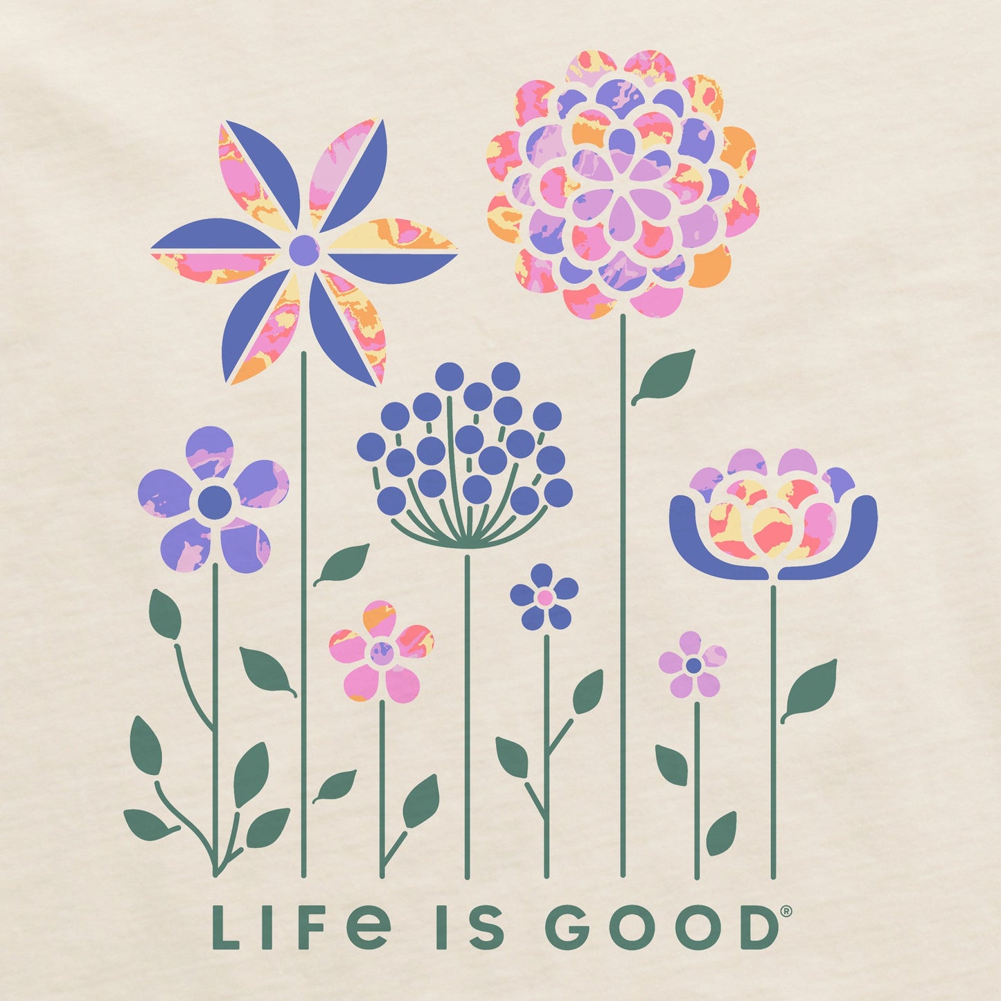 Women's Tie Dye Mums Day Flowers Short Sleeve Crusher Tee