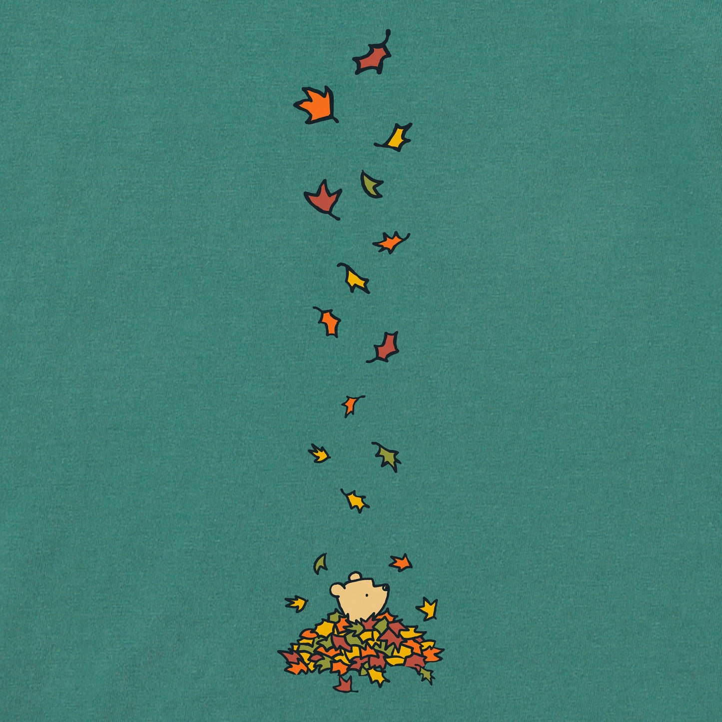 Kids Winnie Falling Leaves Long Sleeve Crusher Tee