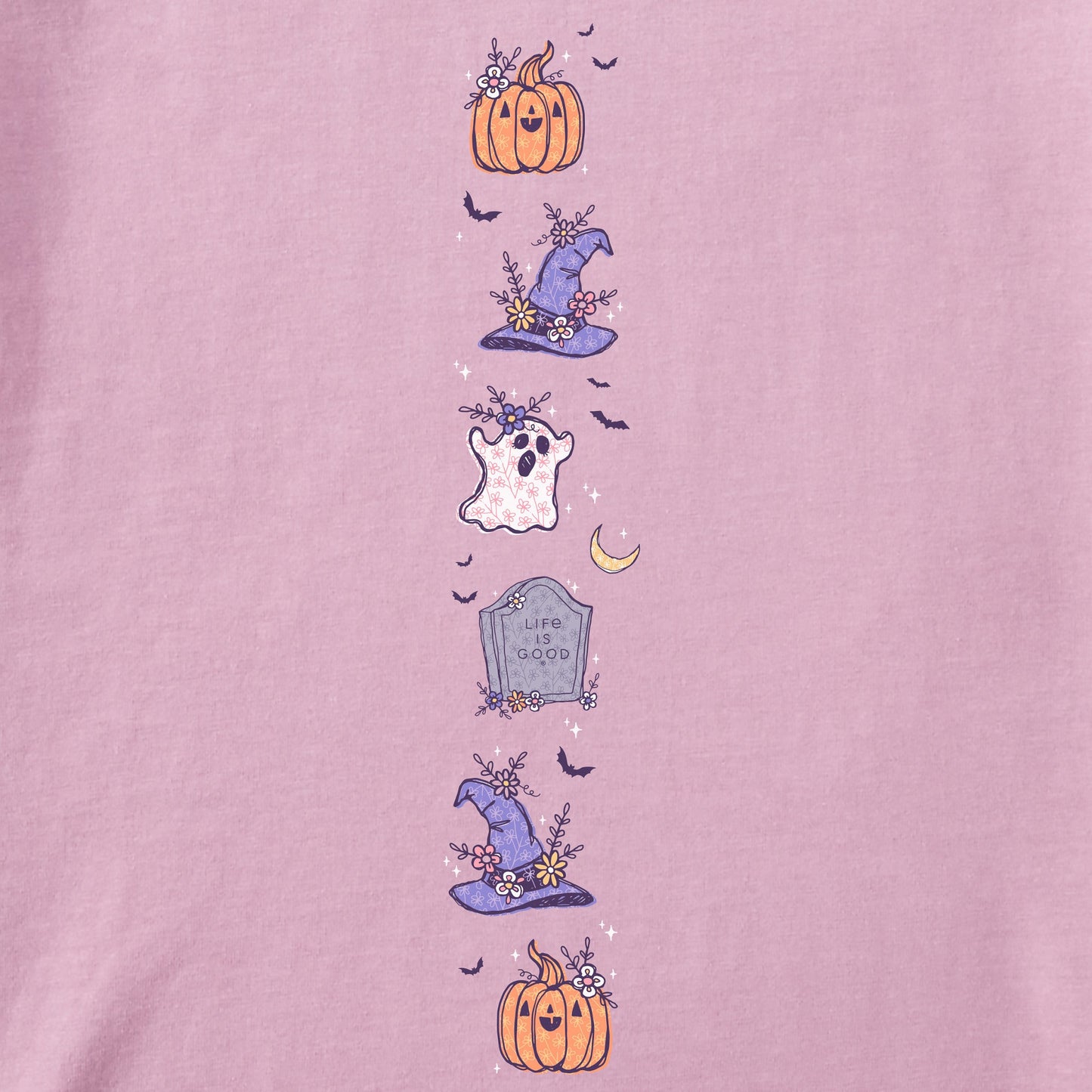 Women's Doodle Halloween Long Sleeve Crusher Tee
