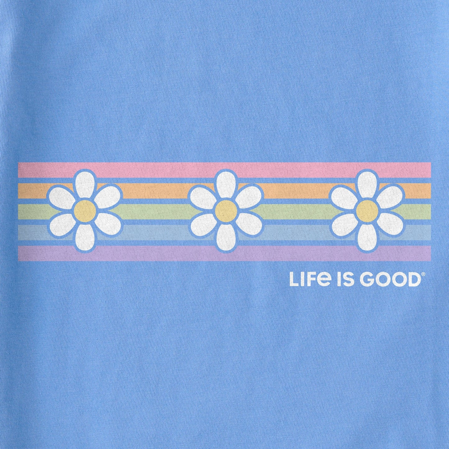 Women's Daisy Stripes Short Sleeve Crusher Boxy Tee