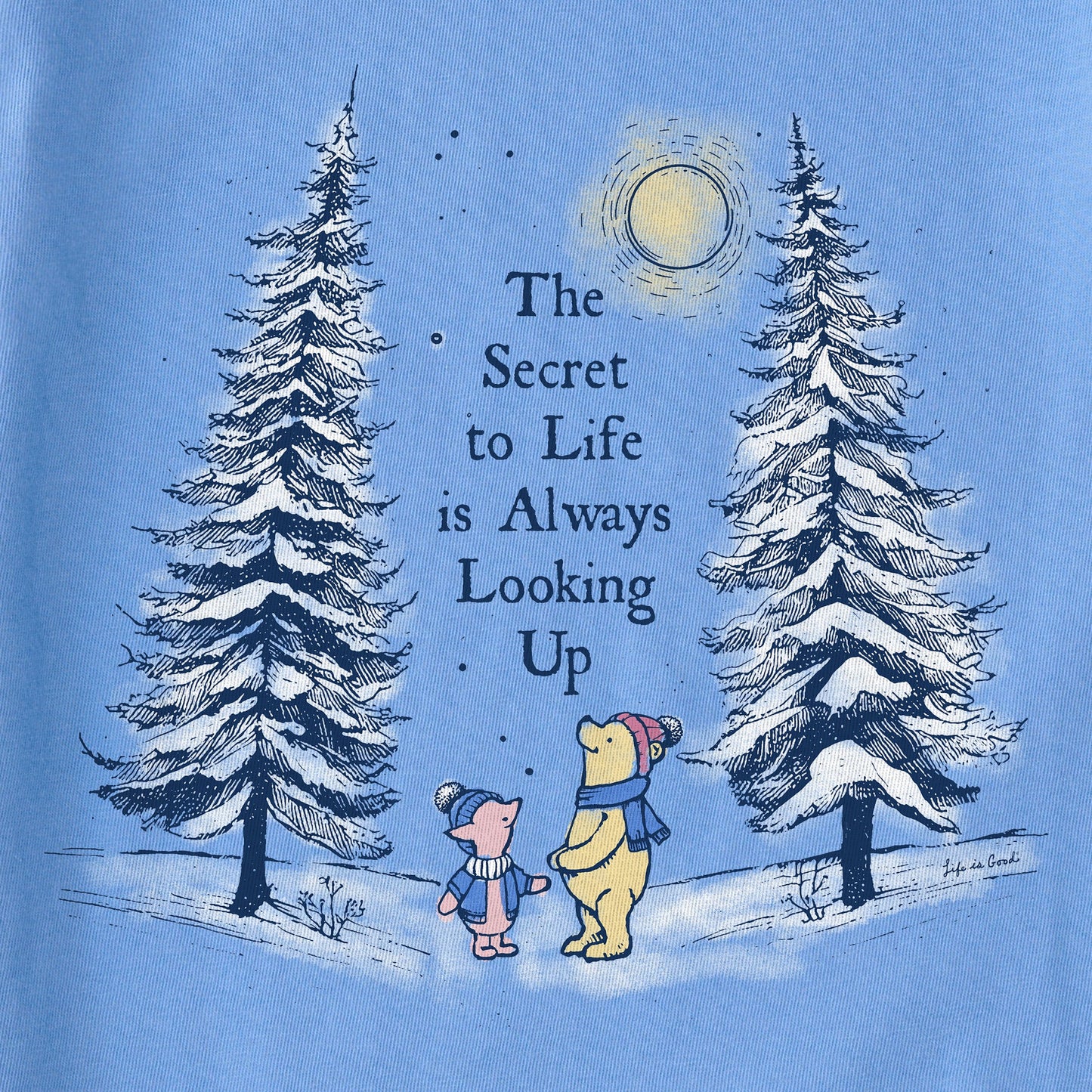 Kids Looking Up Winnie & P Long Sleeve Crusher Tee