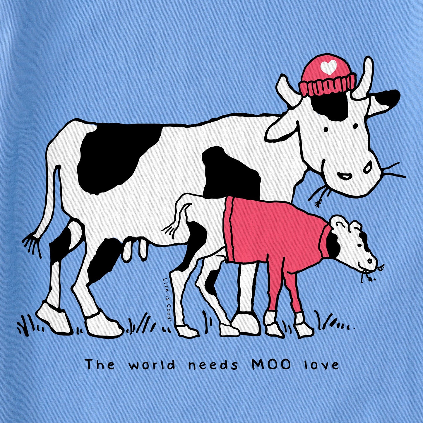Kids Moo Love Cow and Calf Long Sleeve Crusher Tee