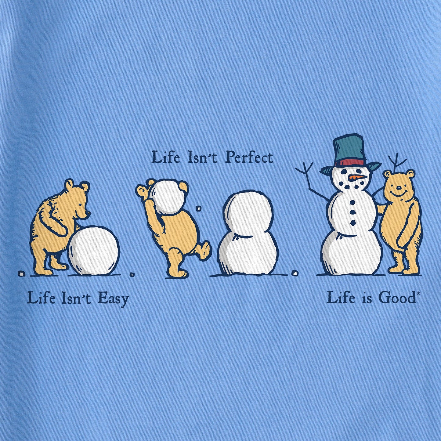 Kids Life Isn't Easy Winnie Snowman Long Sleeve Crusher Tee