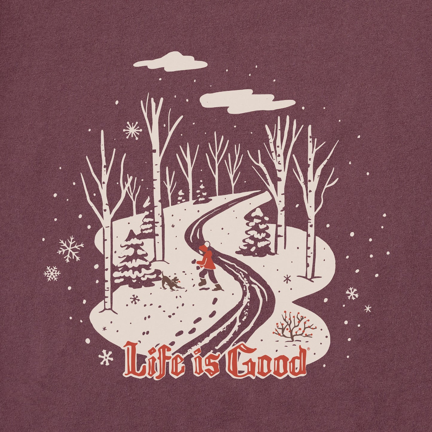 Men's Nostalgic Winter Day Long Sleeve Crusher Tee