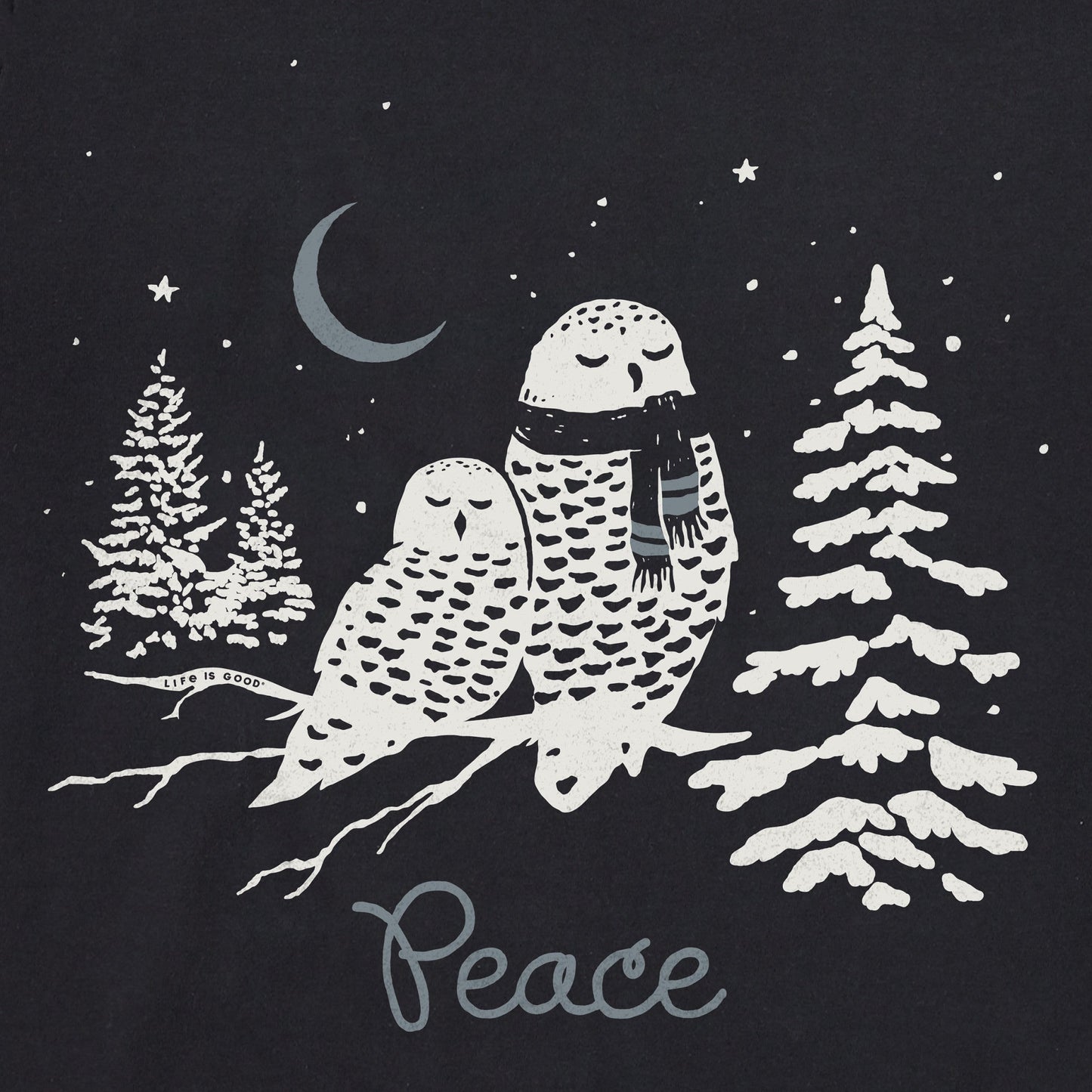Men's Peace Owls Long Sleeve Crusher Tee
