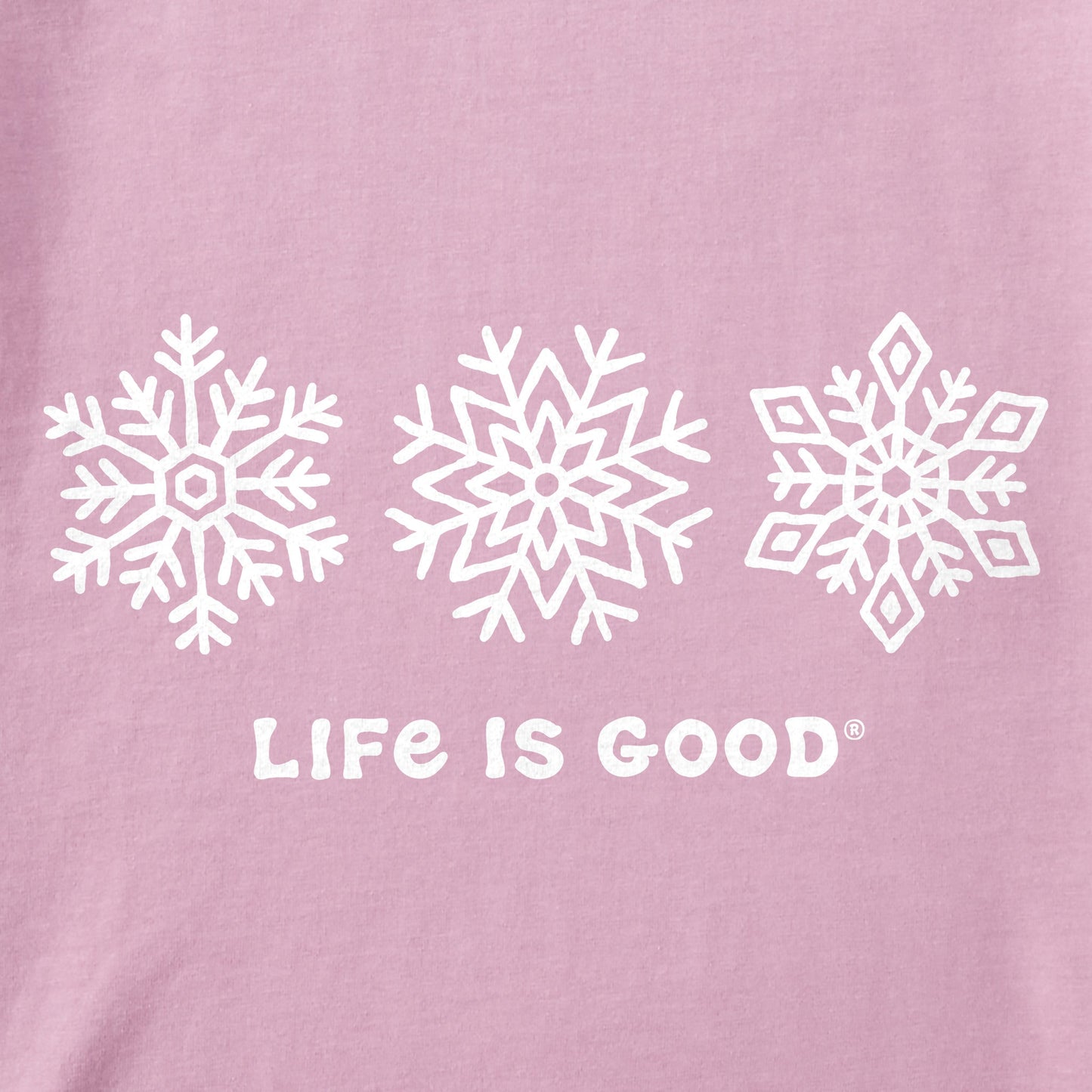 Women's Three Snowflakes Long Sleeve Crusher Tee