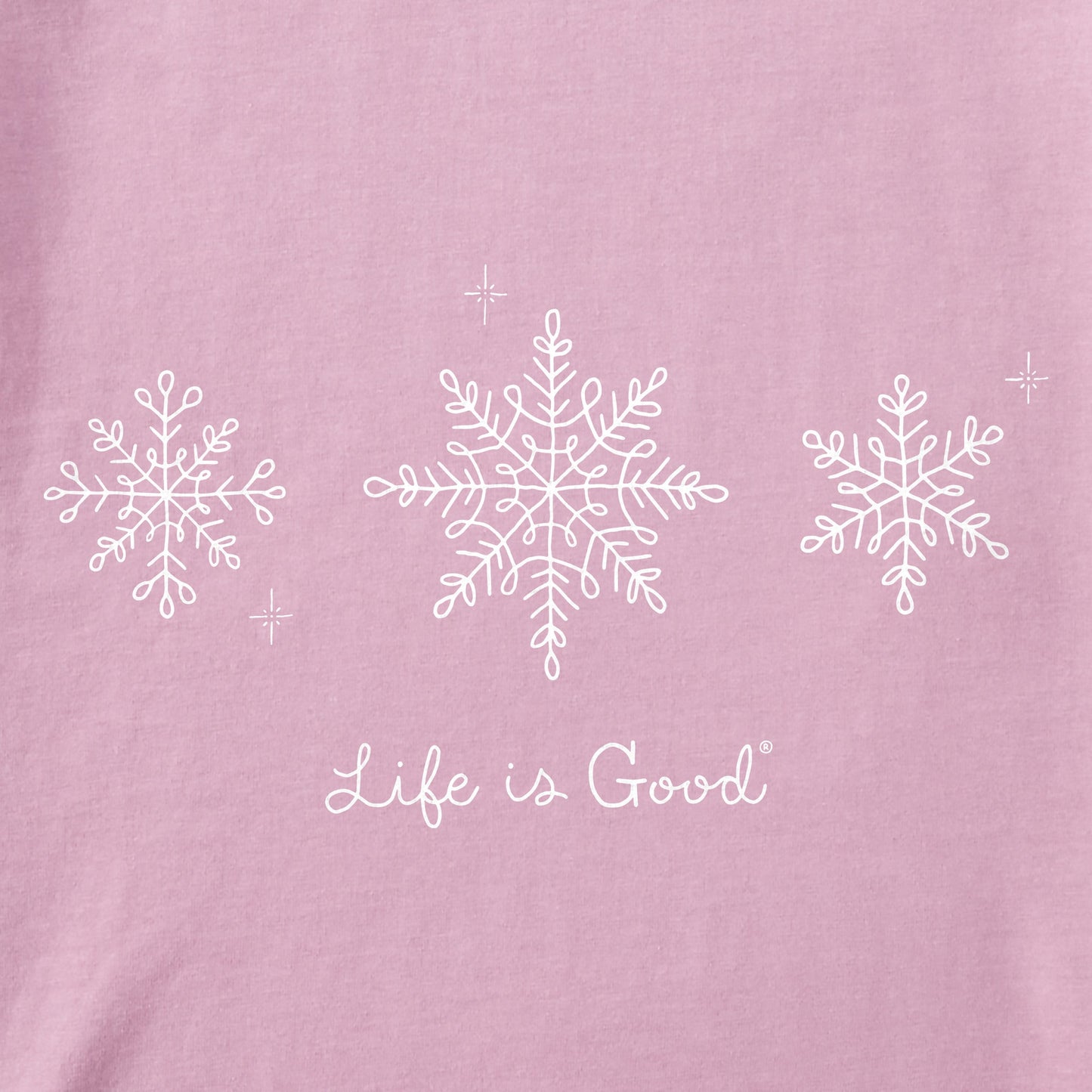 Women's Three Doodle Snowflakes Long Sleeve Crusher Tee