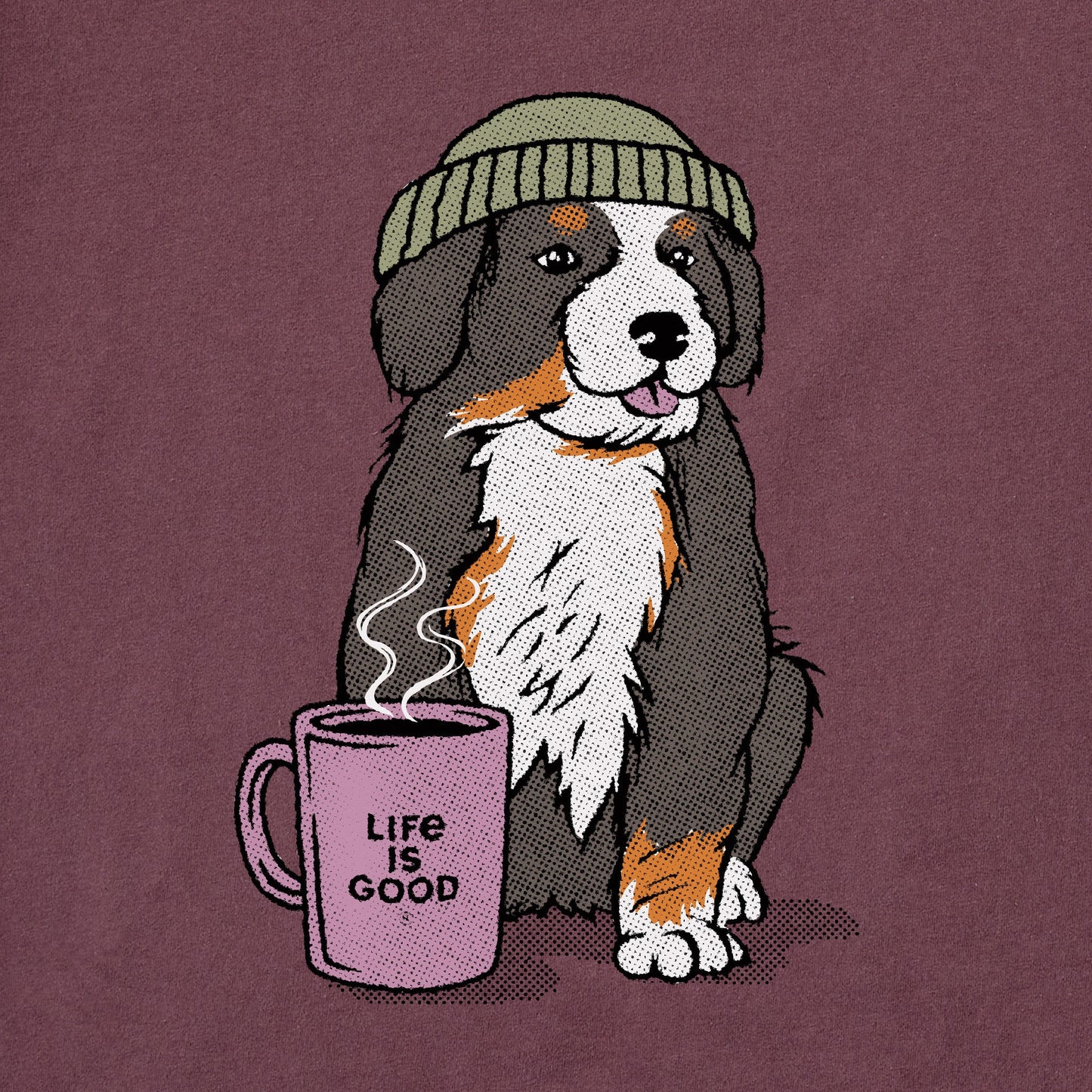 Women's Bernese Puppy with Mug Long Sleeve Crusher Tee