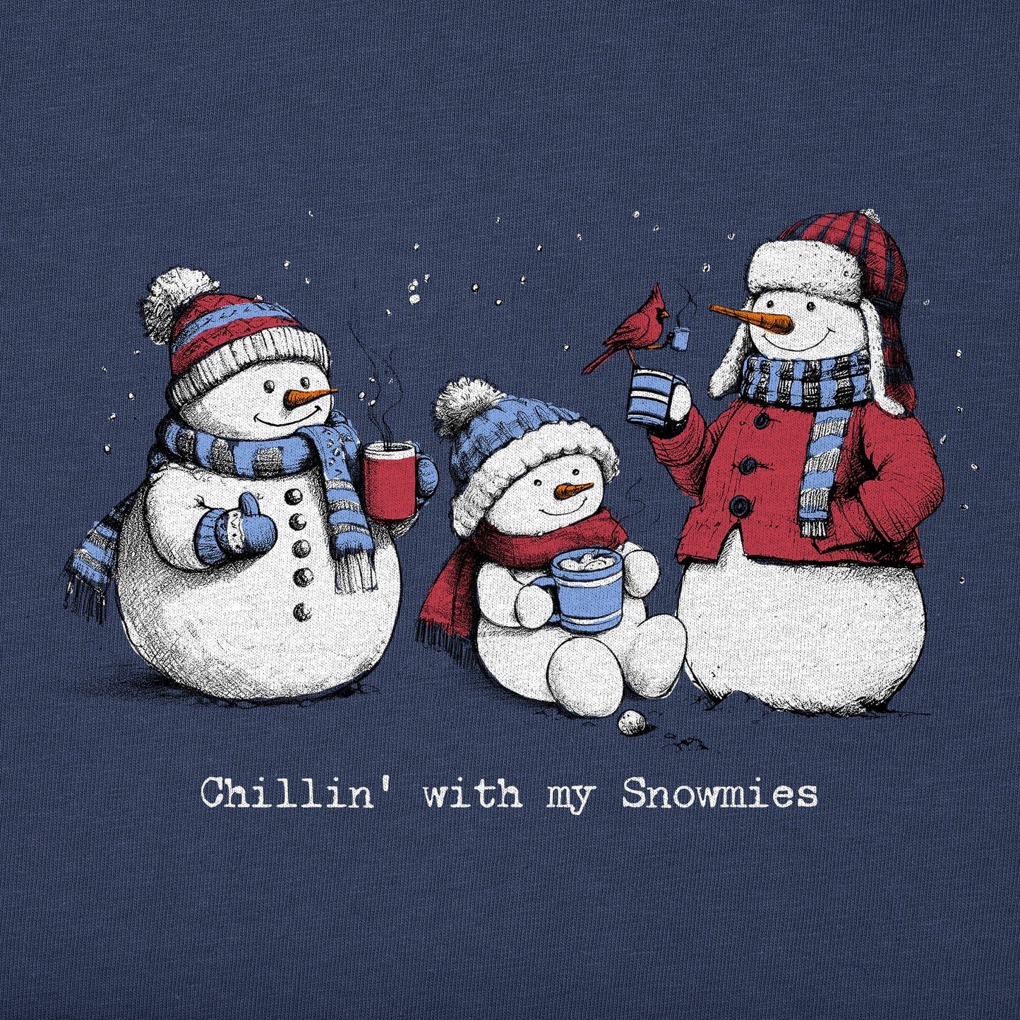 Women's Chillin' with my Snowmies Long Sleeve Crusher Tee