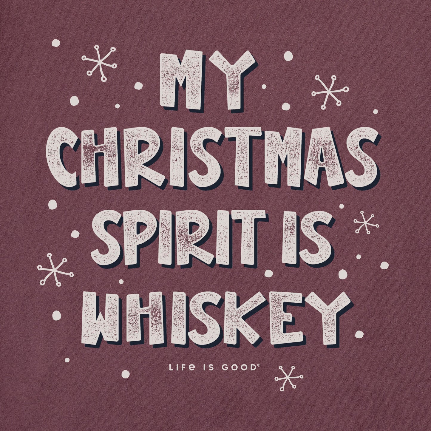 Men's My Christmas Spirit is Whiskey Short Sleeve Crusher Tee