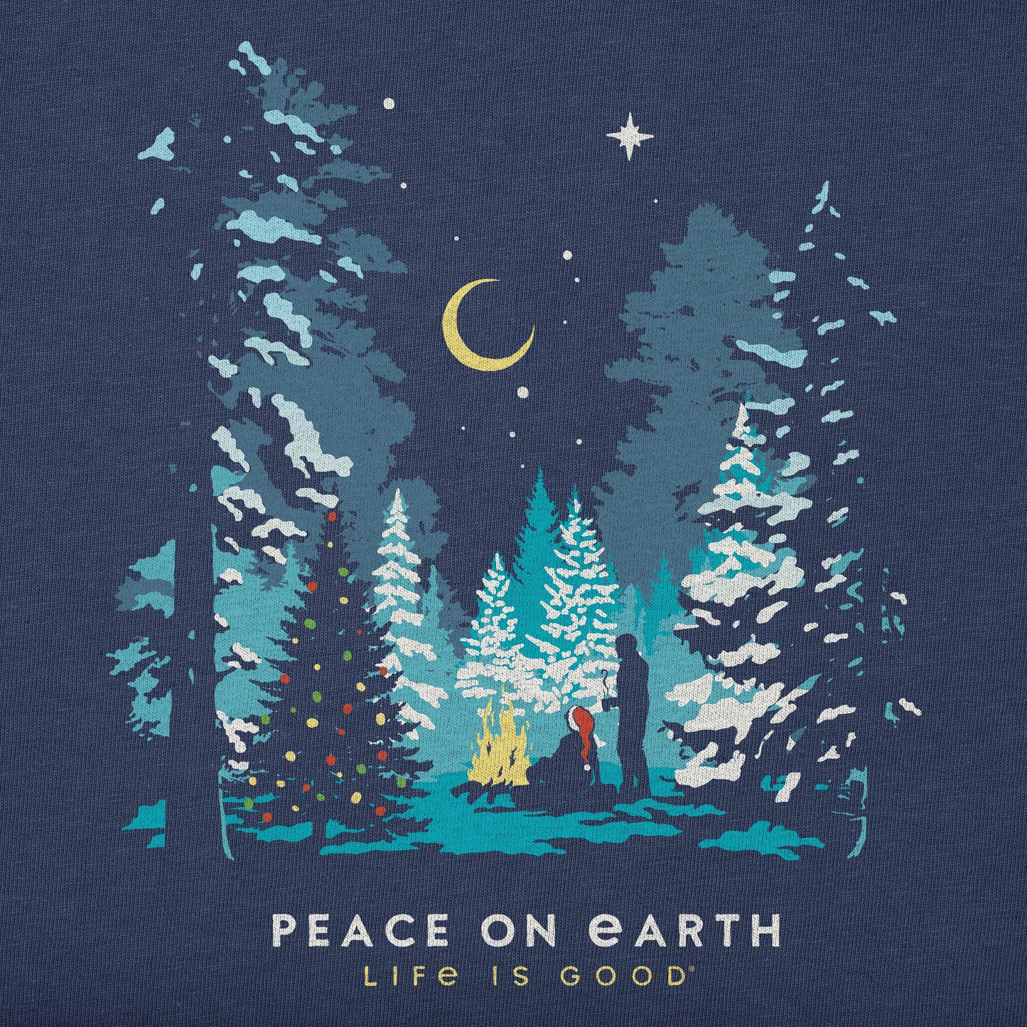 Men's Peace on Earth Christmas Camp Long Sleeve Crusher Tee