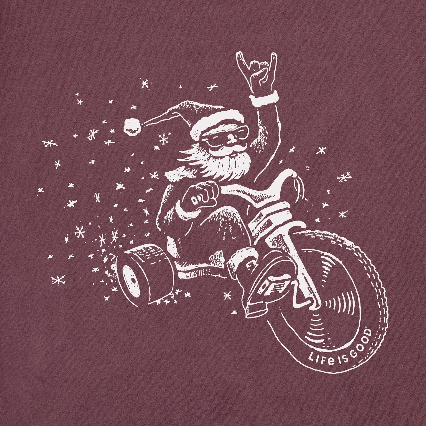 Men's Big Wheel Santa Long Sleeve Crusher Tee