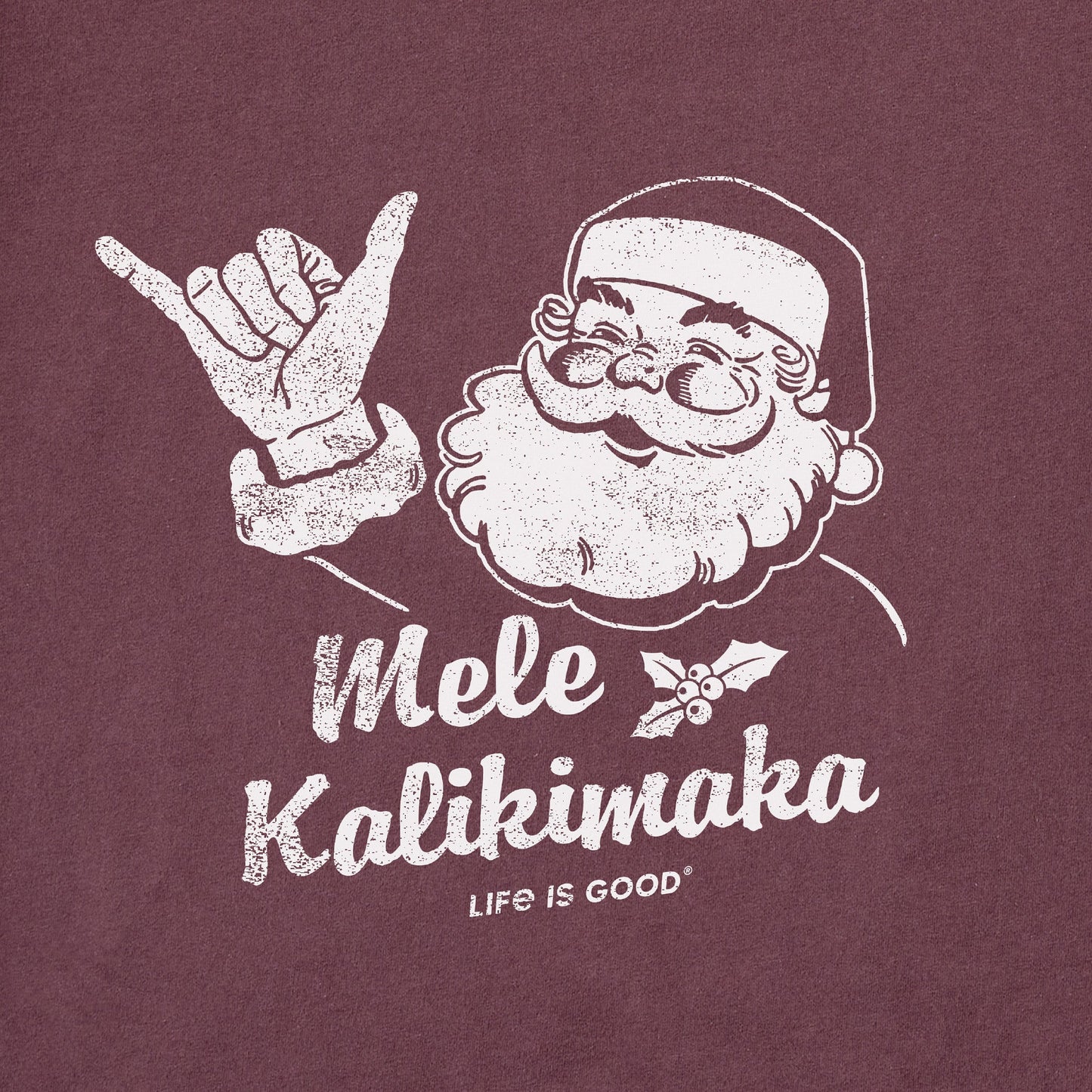Women's Santa Mele Kalikimaka Long Sleeve Crusher Tee