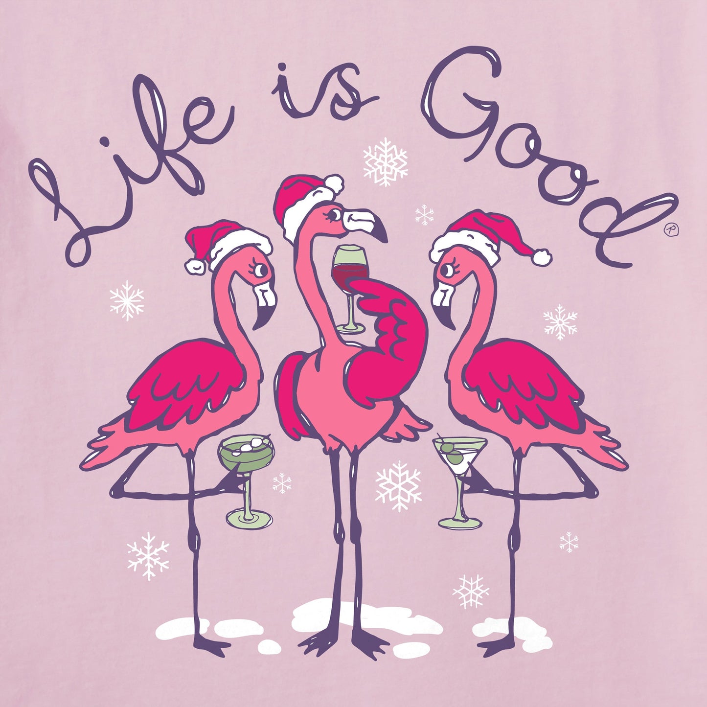 Women's Flamingo Holiday Cocktails Short Sleeve Crusher Tee