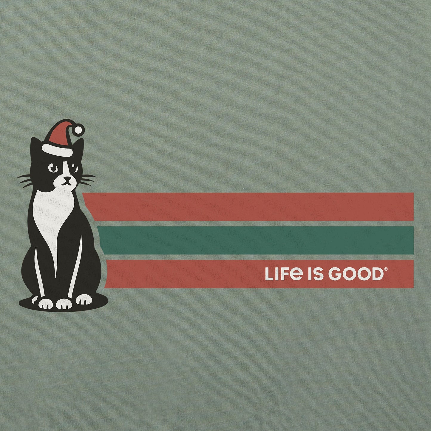 Men's Santa Tuxedo Cat Stripe Long Sleeve Crusher Tee