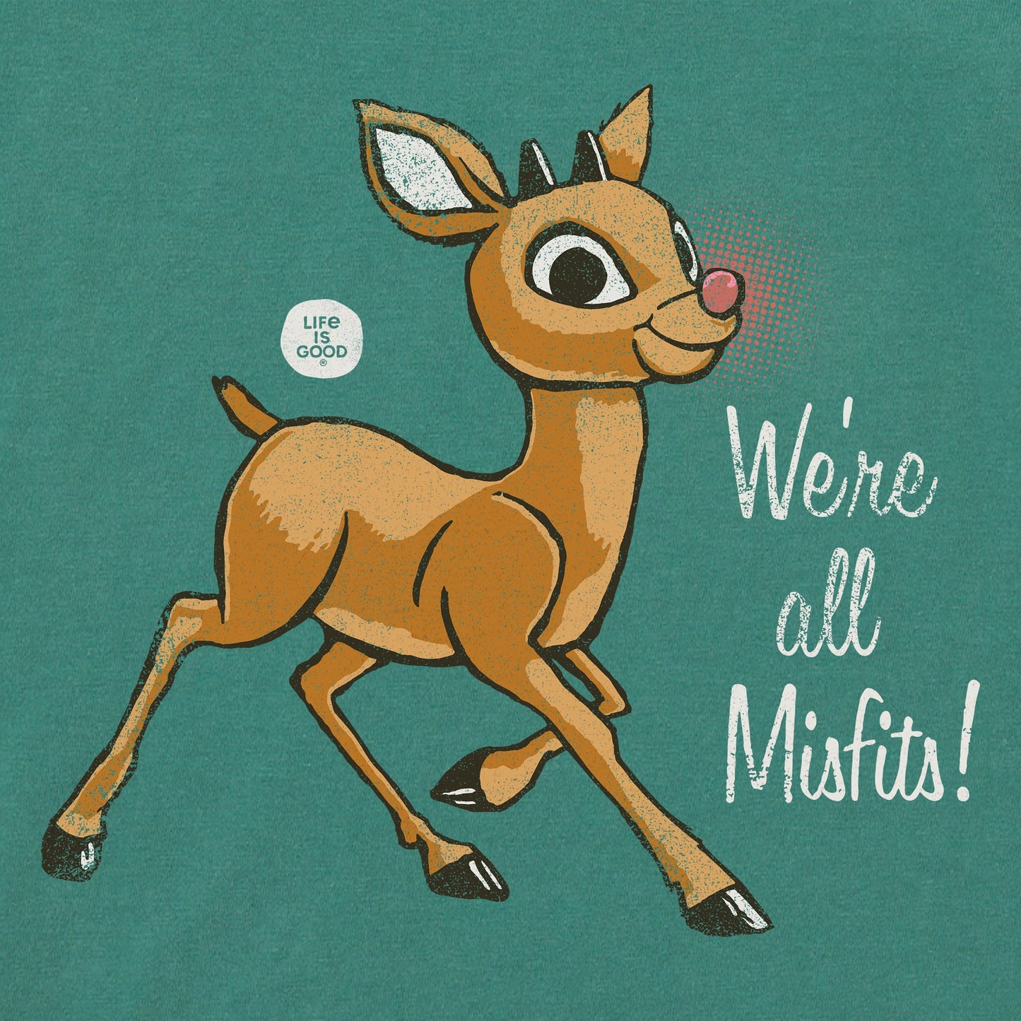 Women's Rudolph We're All Misfits! Long Sleeve Crusher Tee