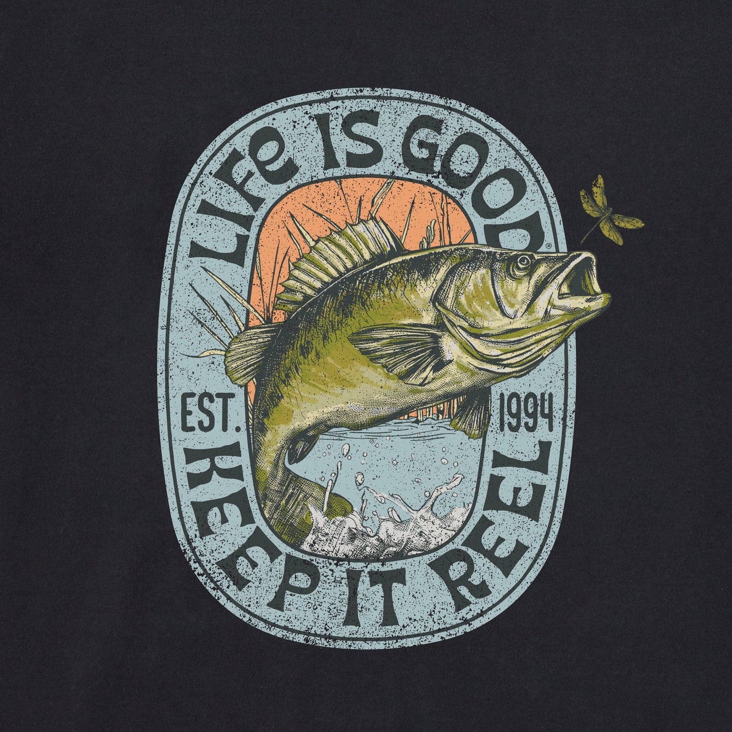 Men's Keep it Reel Bass Jump Short Sleeve Crusher Tee